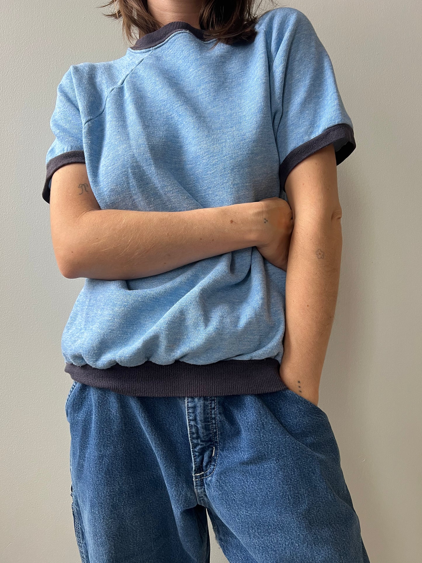 Two-Toned Blue Fleece Ringer