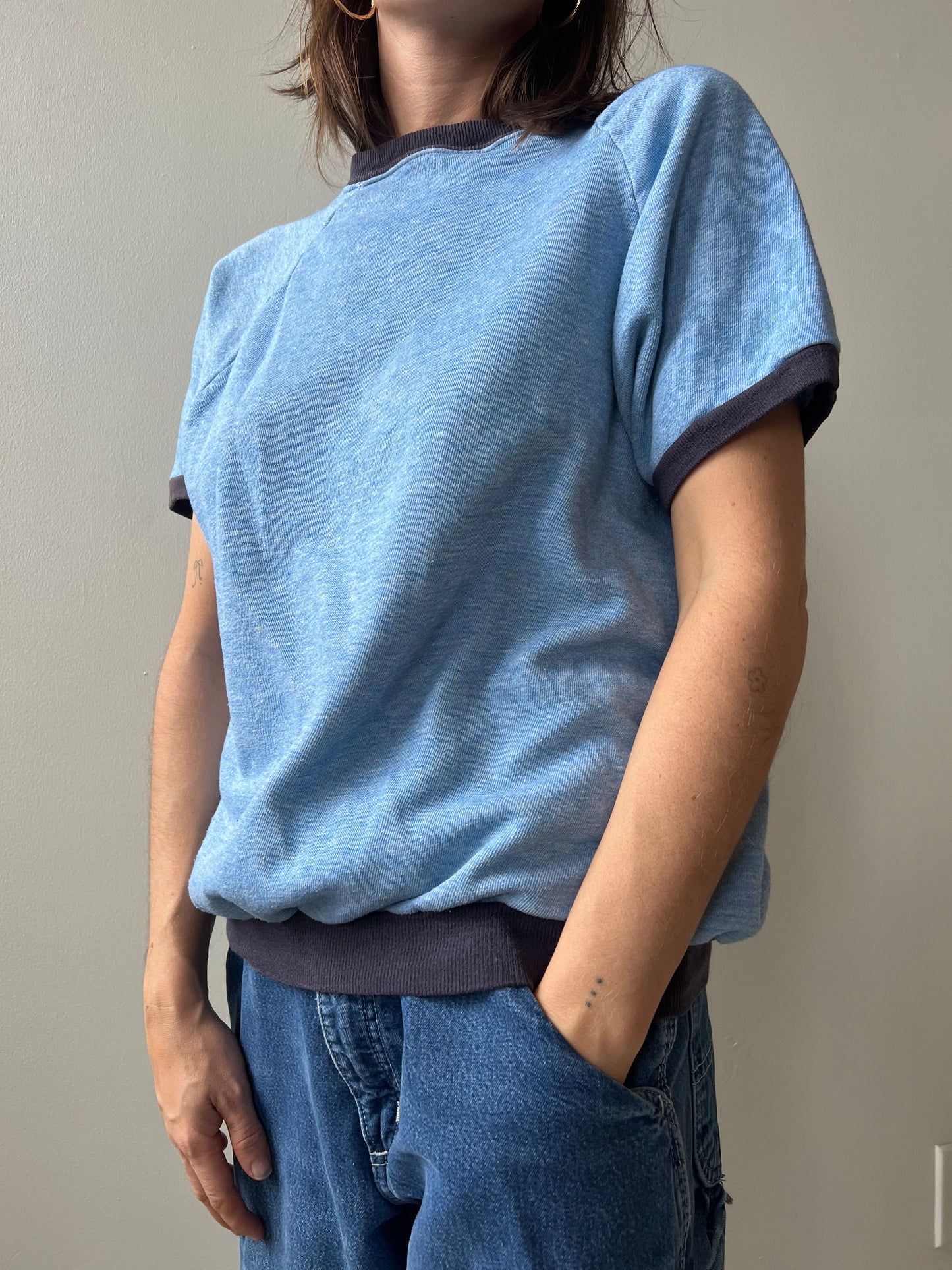 Two-Toned Blue Fleece Ringer