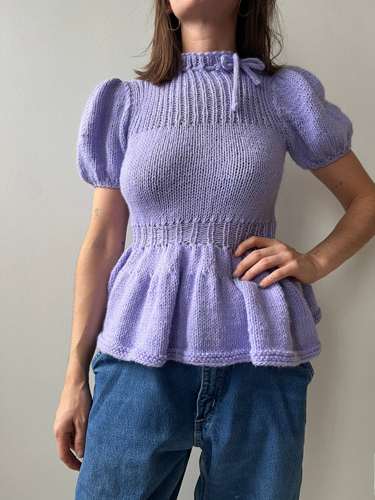 Handmade Purple Knit Top