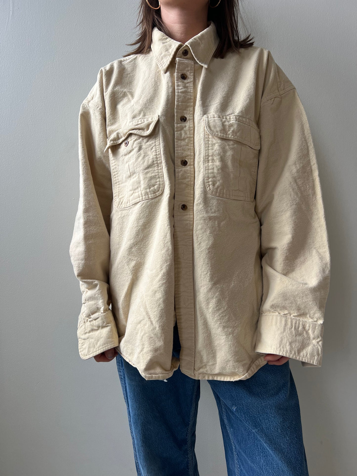 Butter Yellow Flannel Button Up