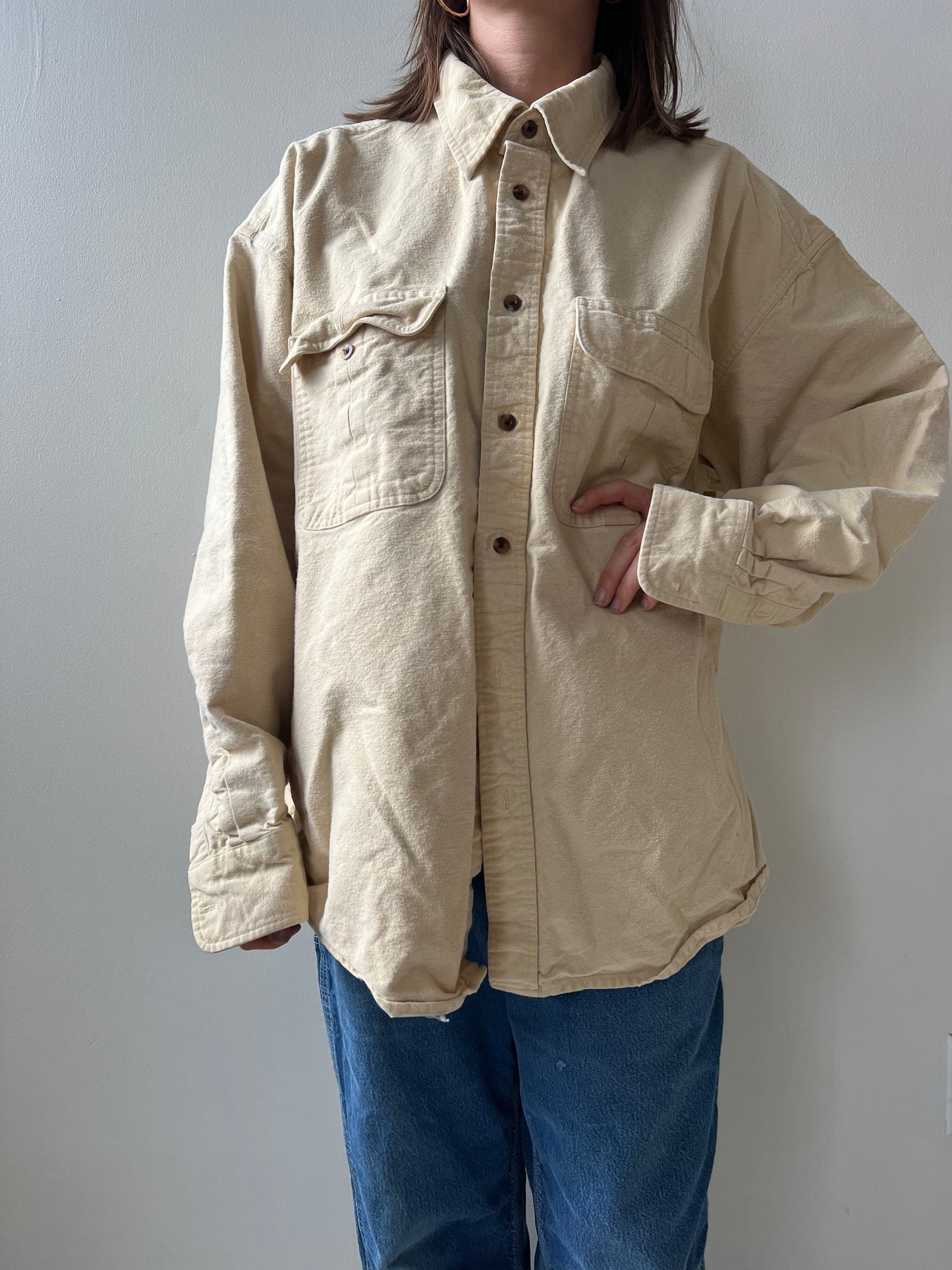 Butter Yellow Flannel Button Up