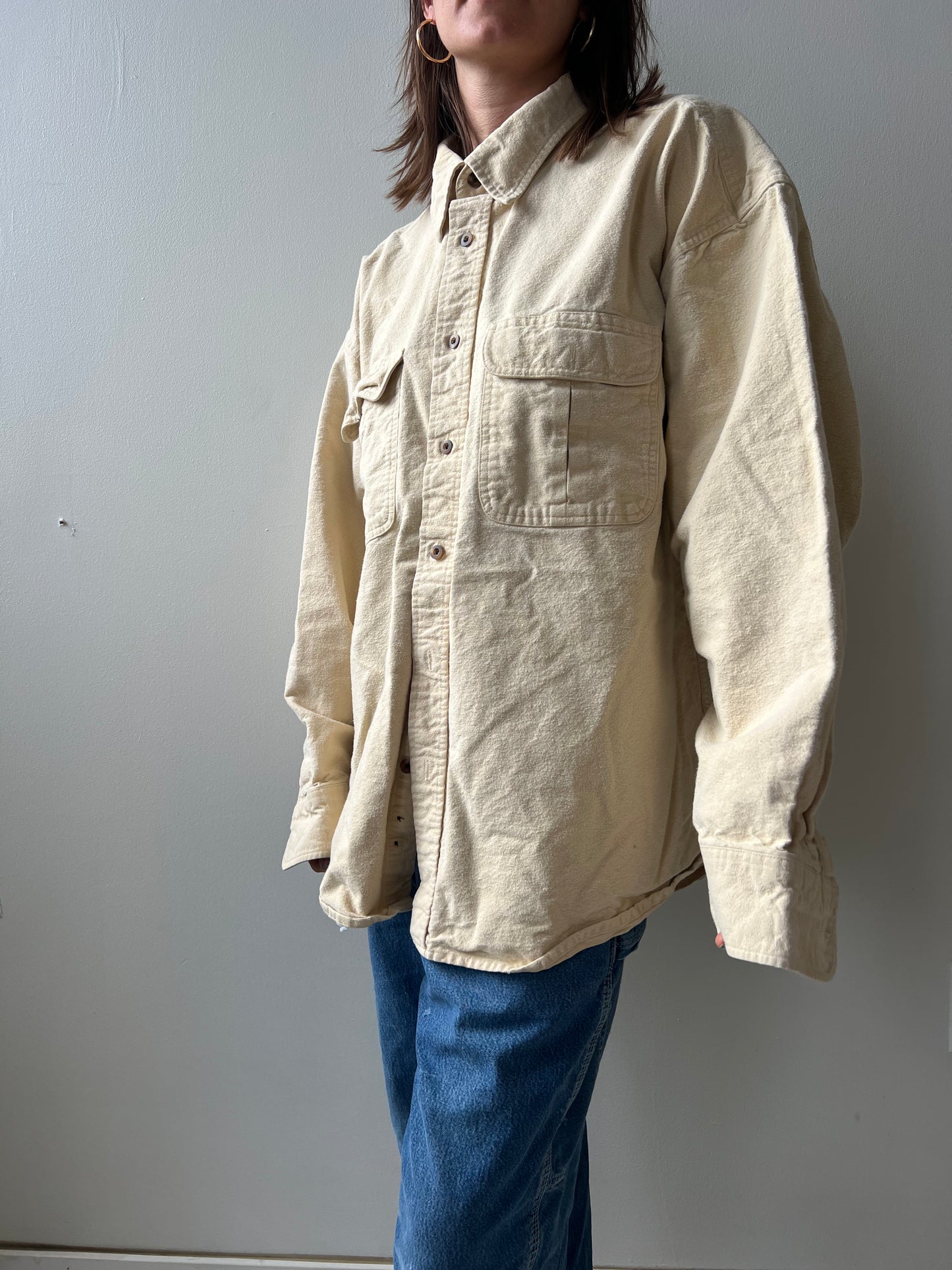 Butter Yellow Flannel Button Up