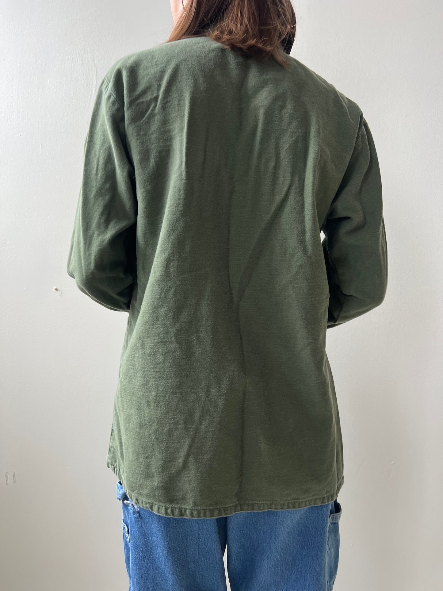 Green Military Button Up