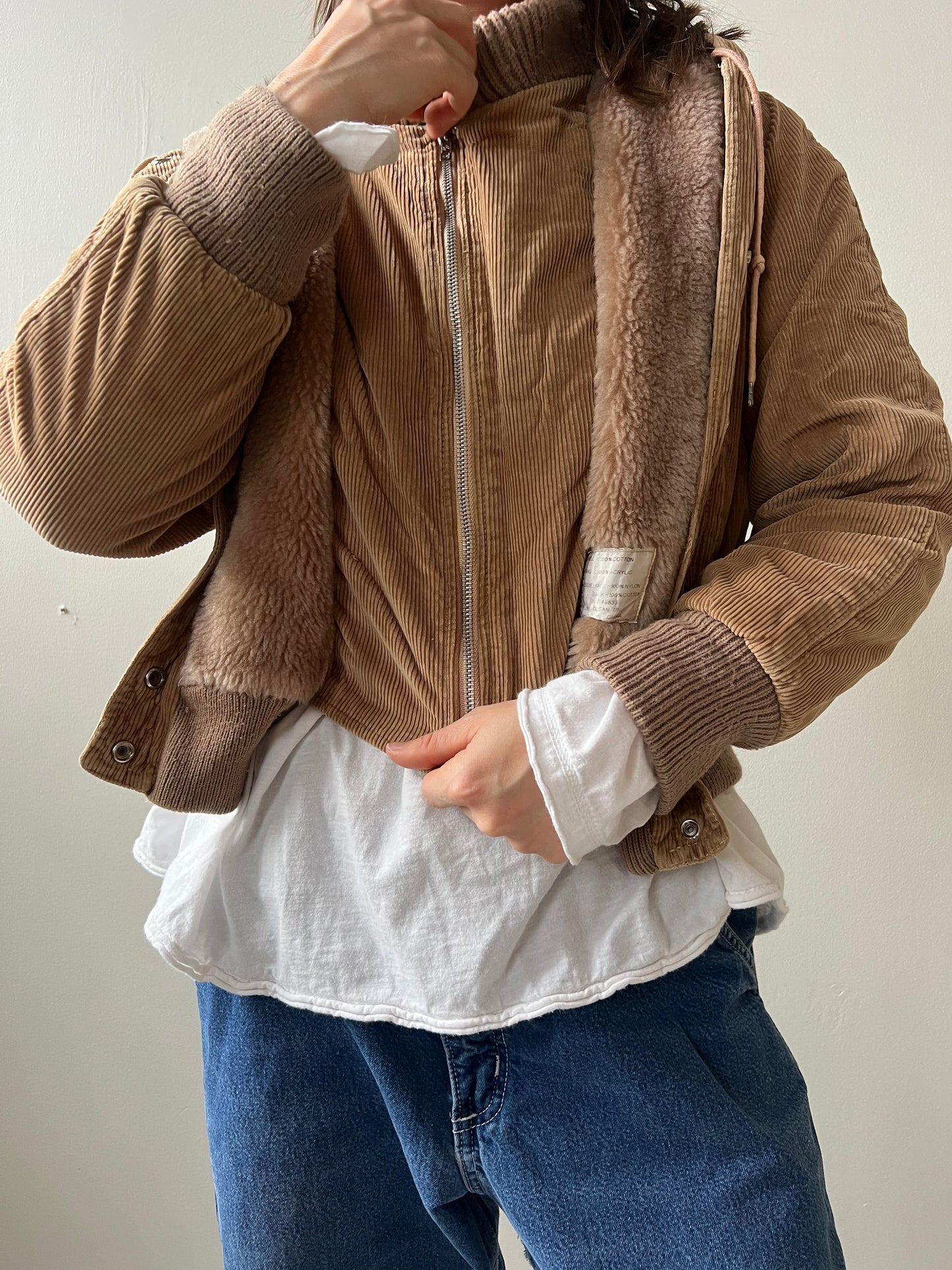 Cutie Corduroy Hooded Bomber Jacket