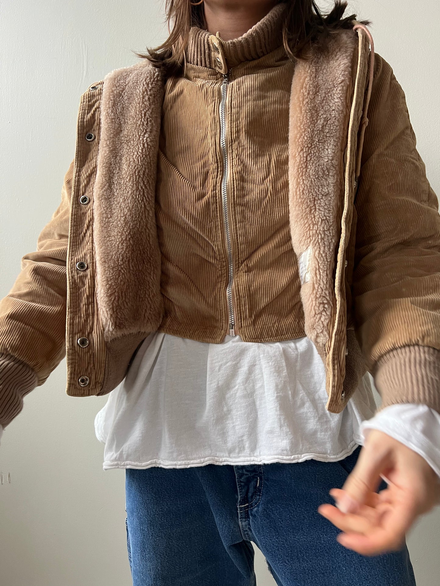 Cutie Corduroy Hooded Bomber Jacket