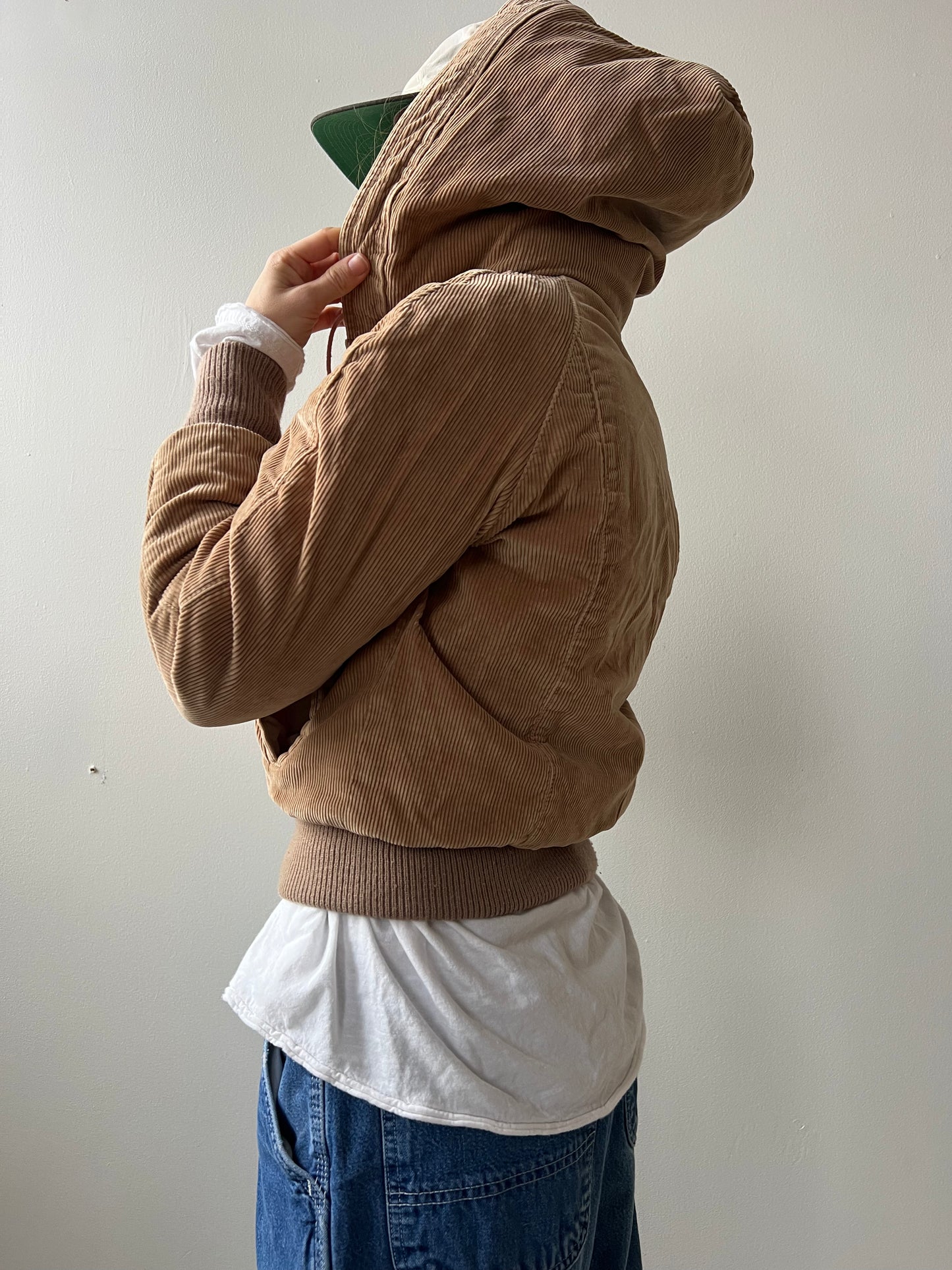 Cutie Corduroy Hooded Bomber Jacket