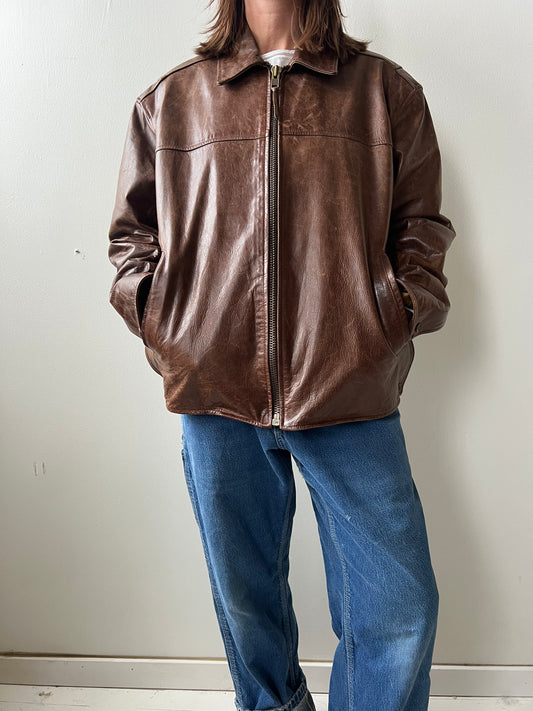 Chocolate Brown Leather Jacket