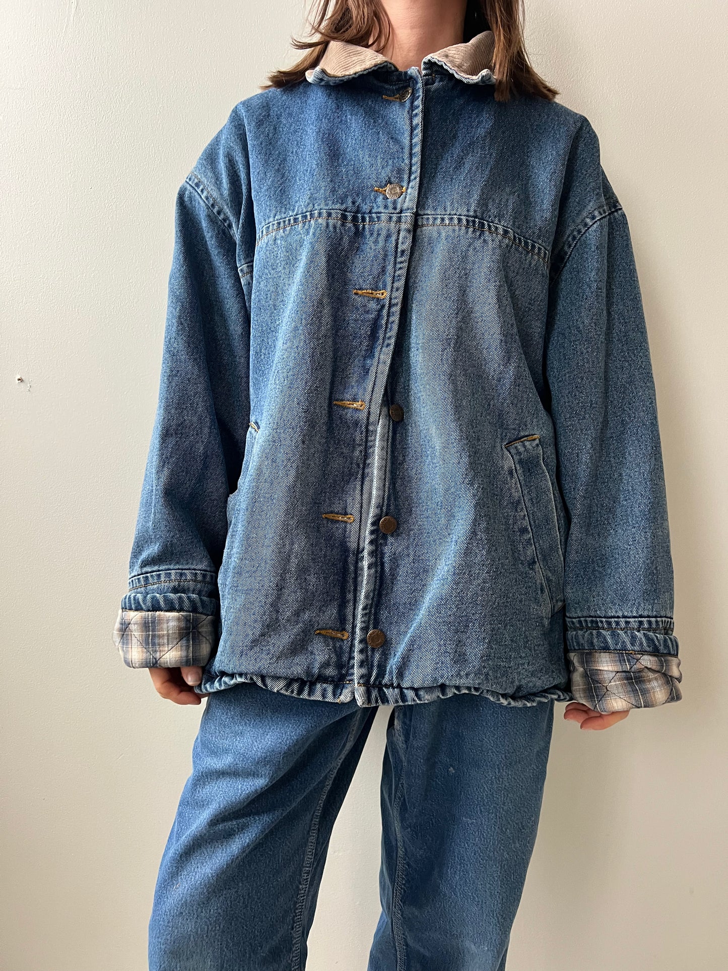 Denim Jacket With Flannel Quilted Lining