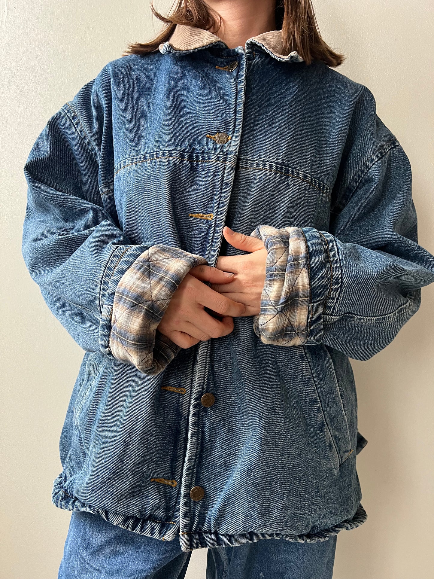 Denim Jacket With Flannel Quilted Lining