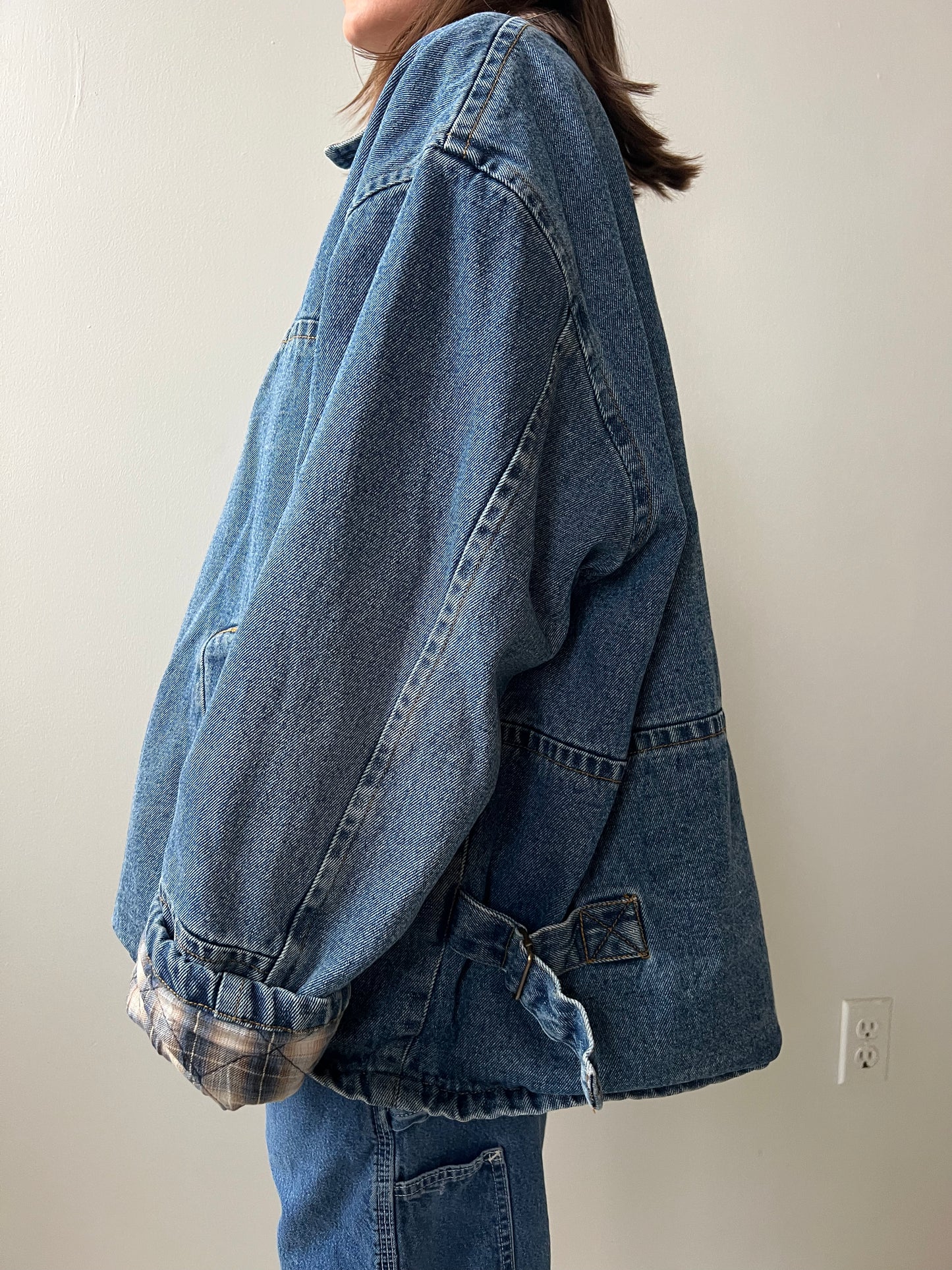 Denim Jacket With Flannel Quilted Lining