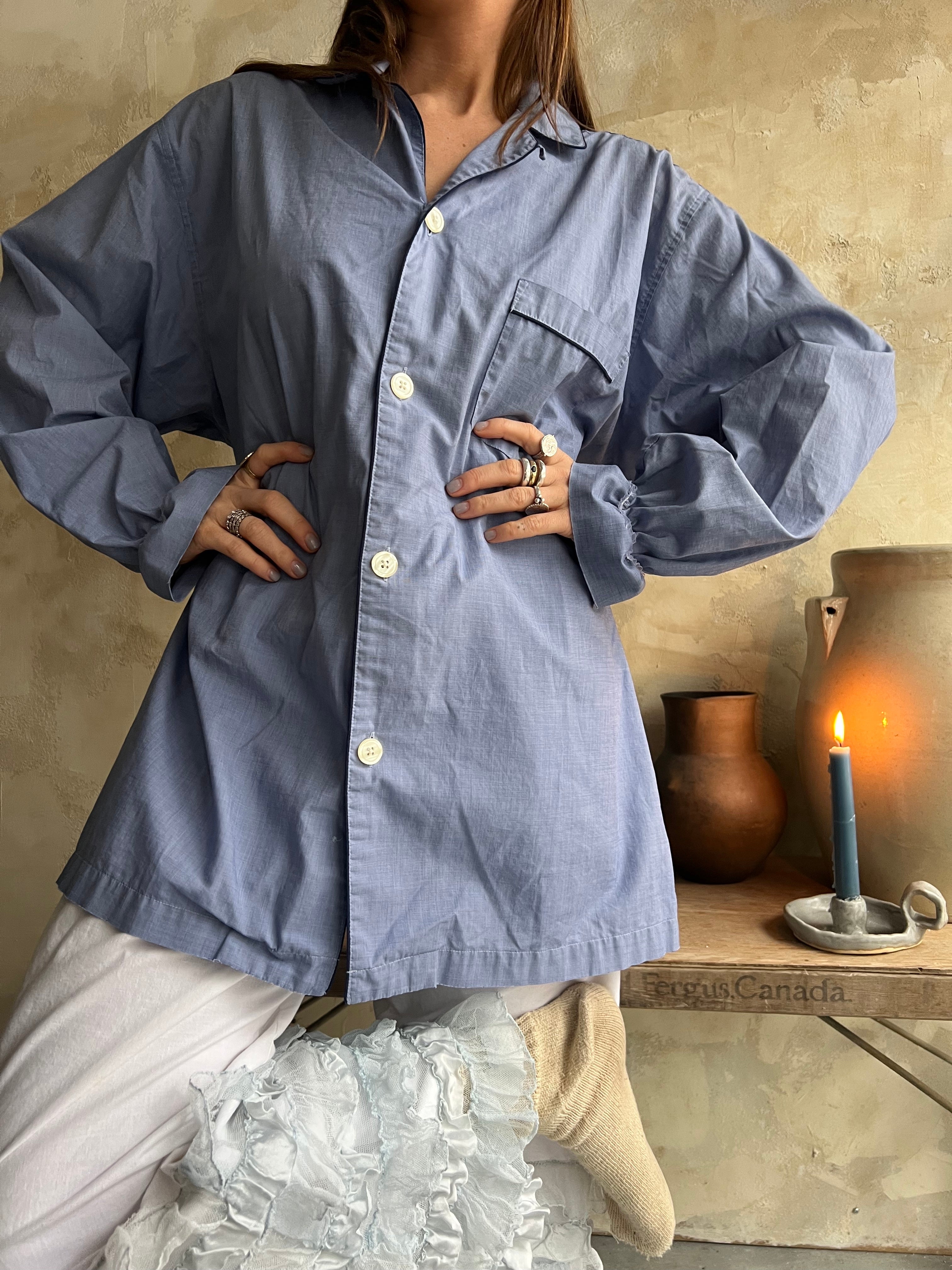Reworked Men’s Denim Blue Sleep Shirt