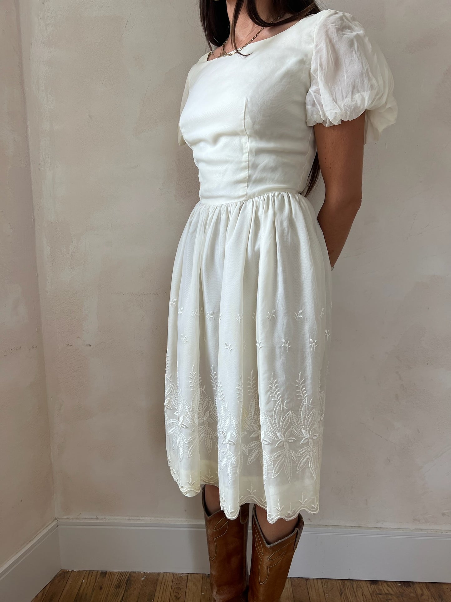 Ivory Embroidered Dress