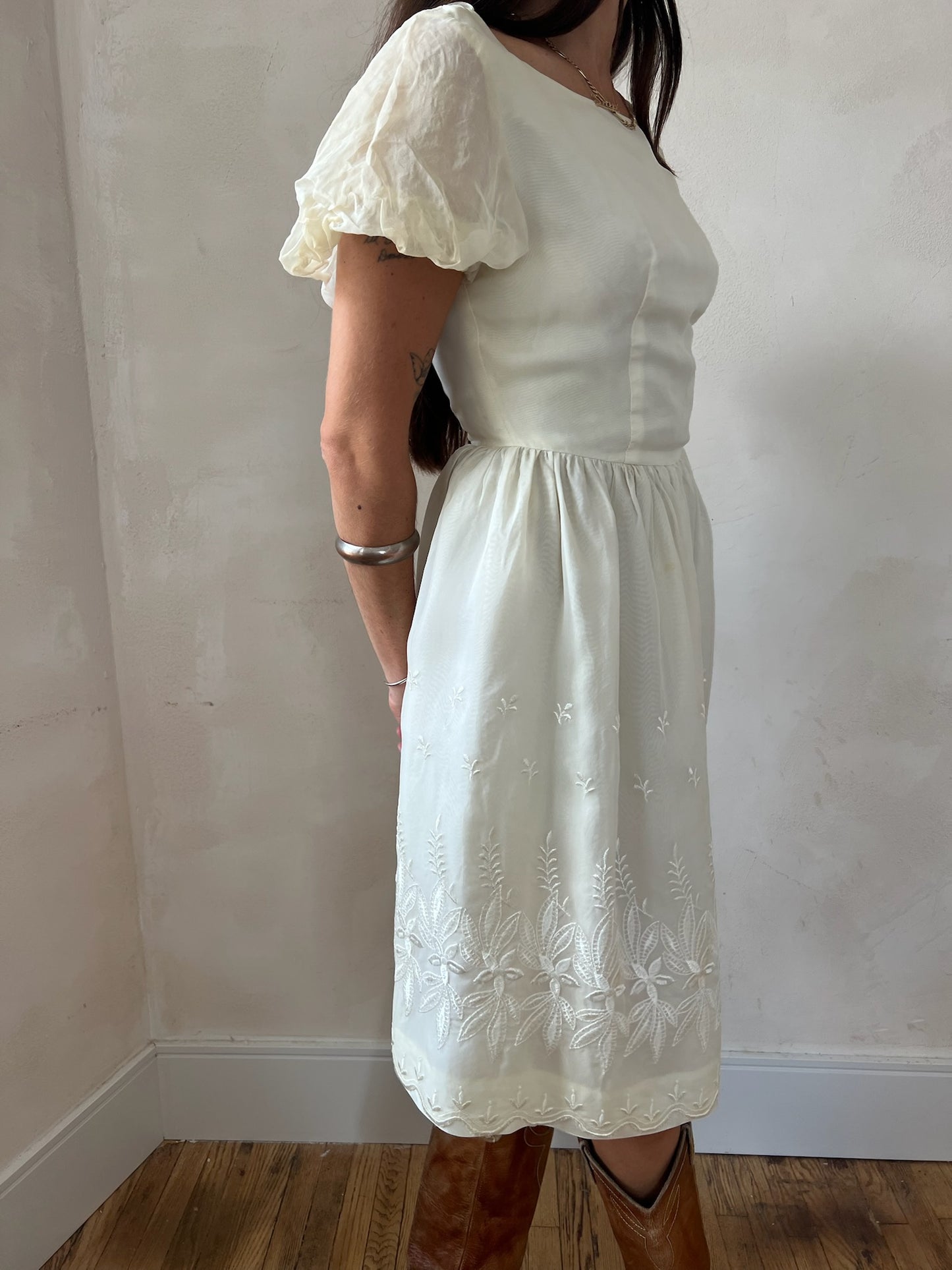 Ivory Embroidered Dress