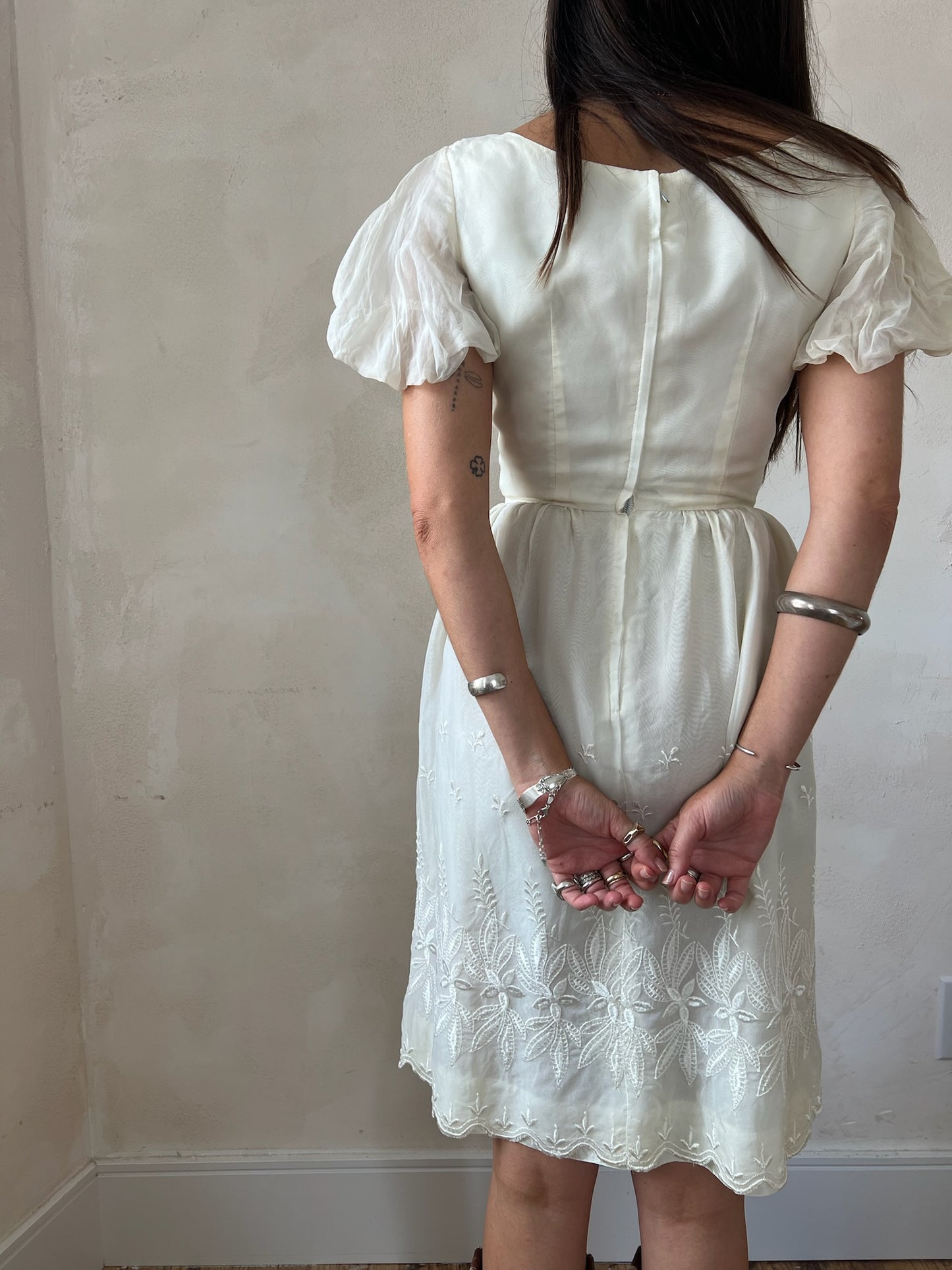 Ivory Embroidered Dress