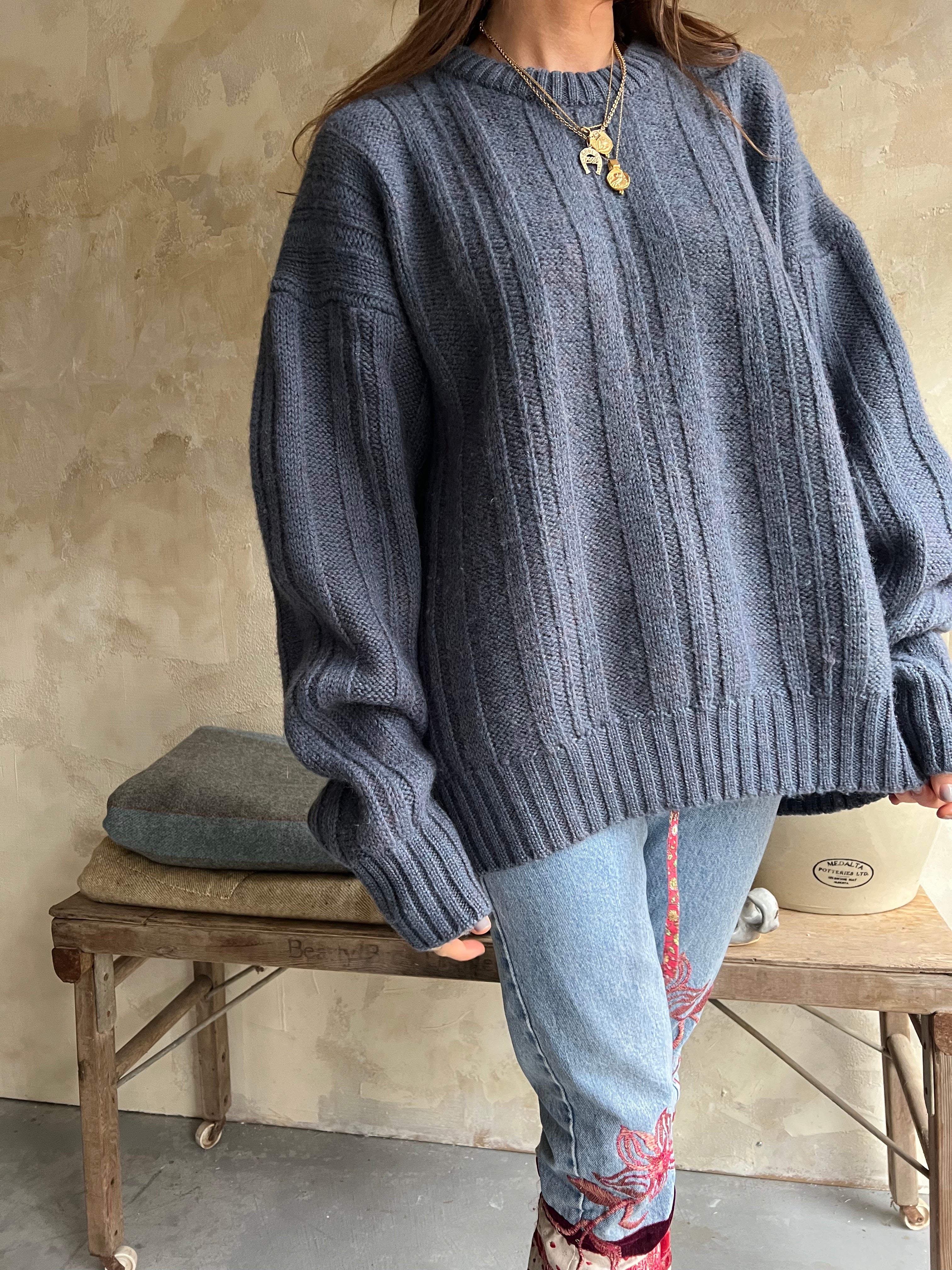 Denim Blue Knit Sweater