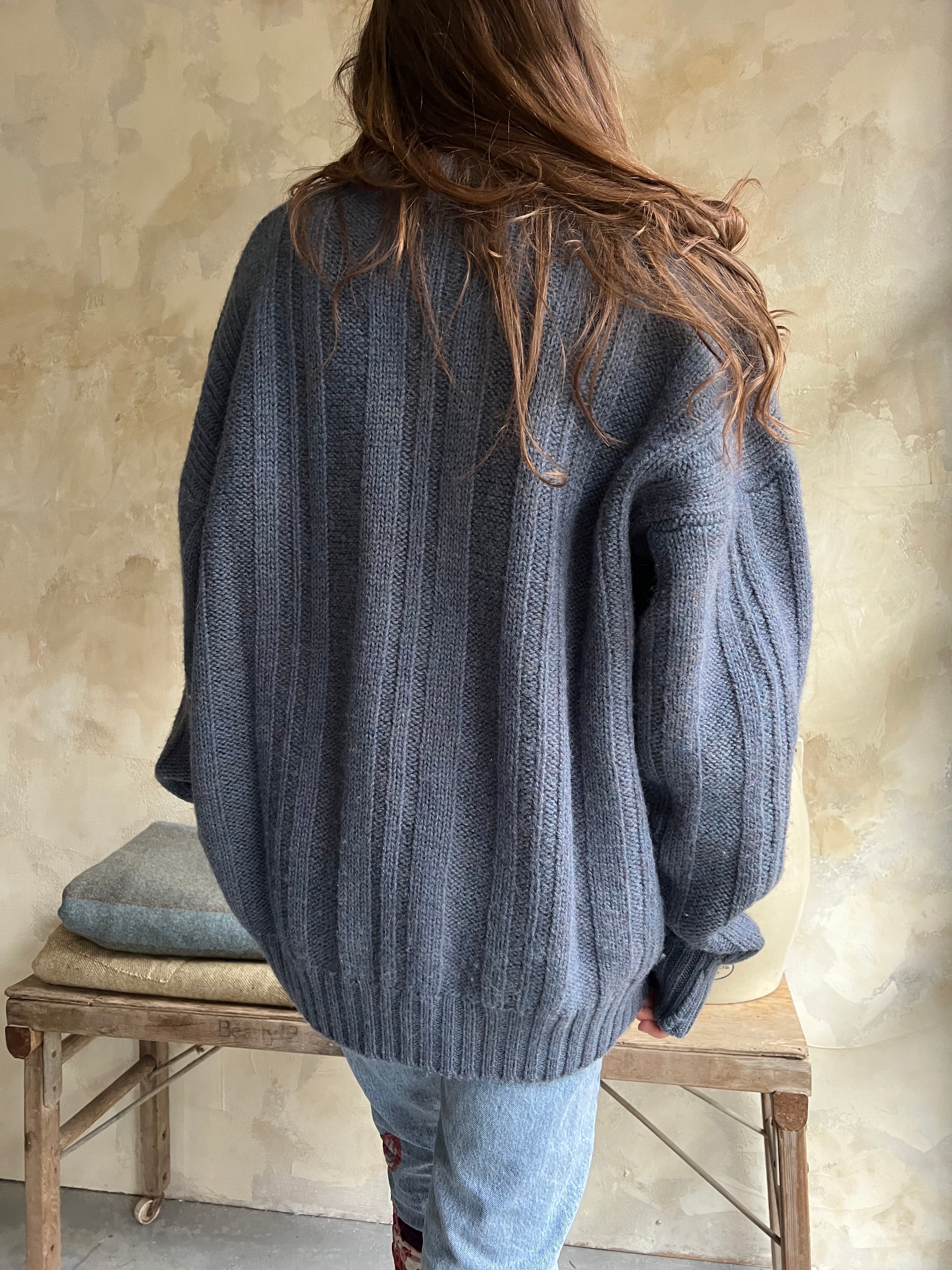 Denim Blue Knit Sweater