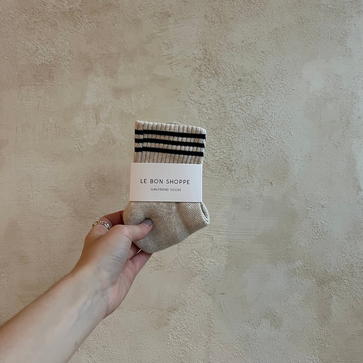 Girlfriend Socks in Oatmeal by Le Bon Shoppe