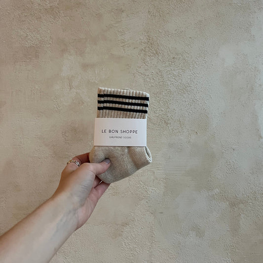 Girlfriend Socks in Oatmeal by Le Bon Shoppe