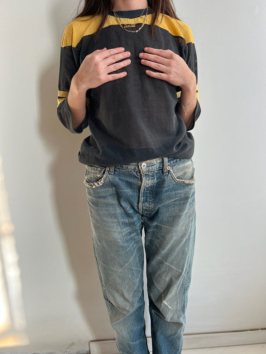 Mesh Yellow + Black Faded Jersey