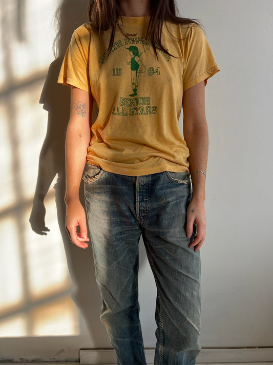 1984 Super Thin Yellow Baseball Tee