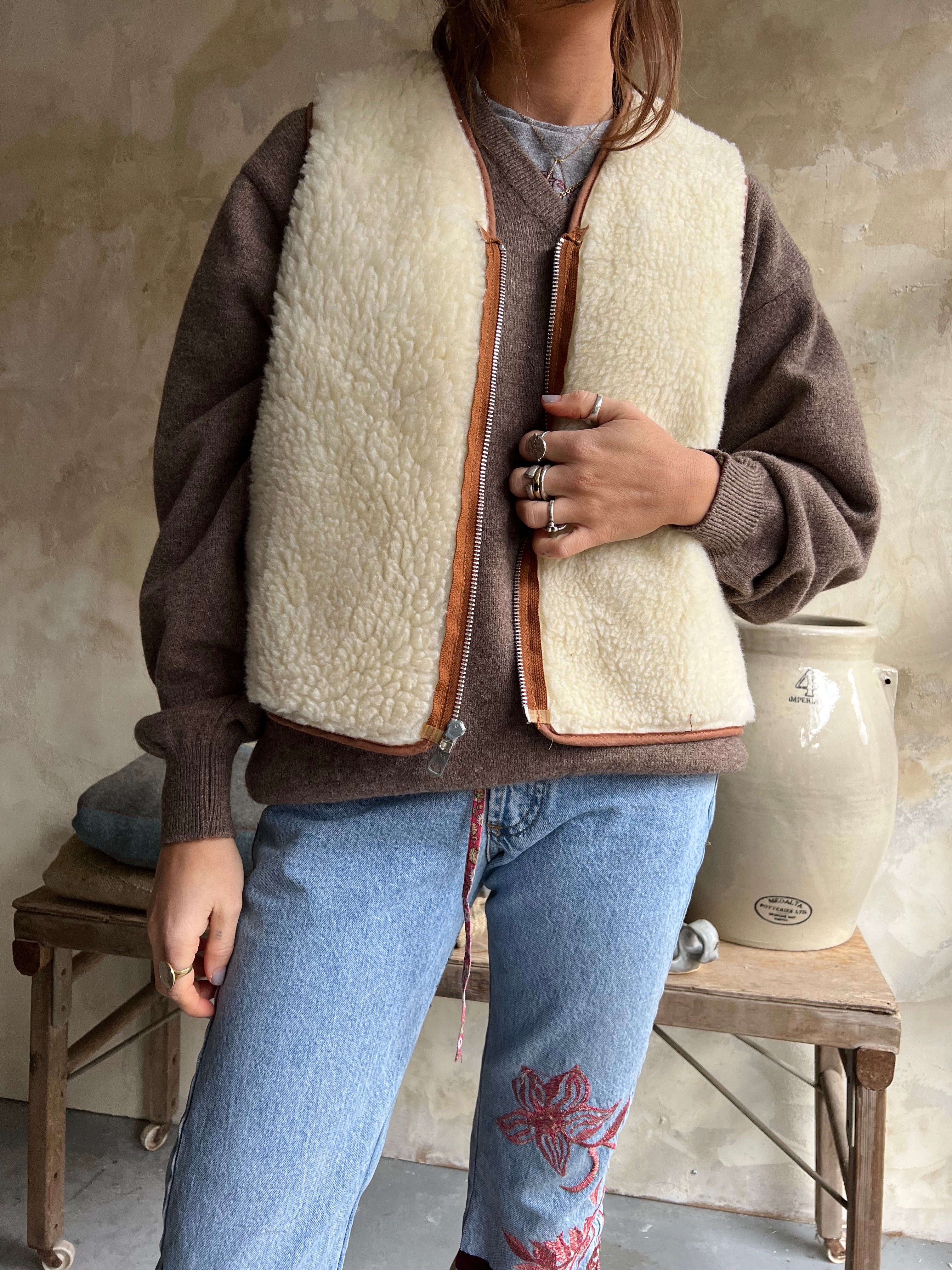 Faux Shearling Lined Vest