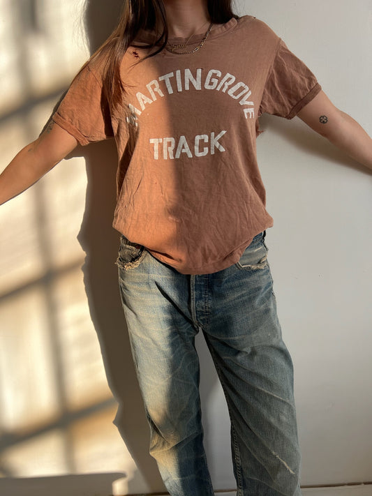 The Best Tattered Brown Track Tee