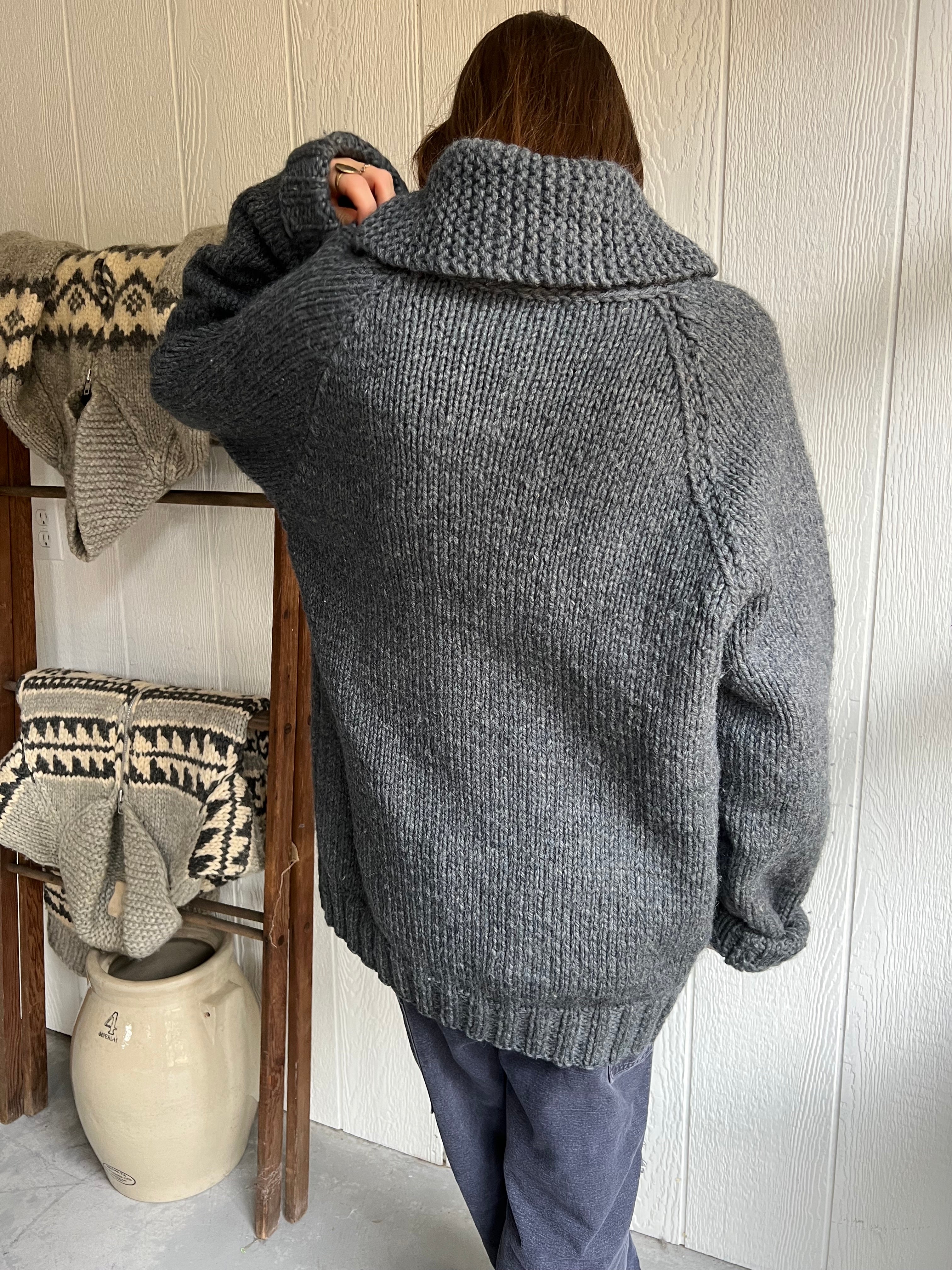 Grey/Blue Knit Sweater