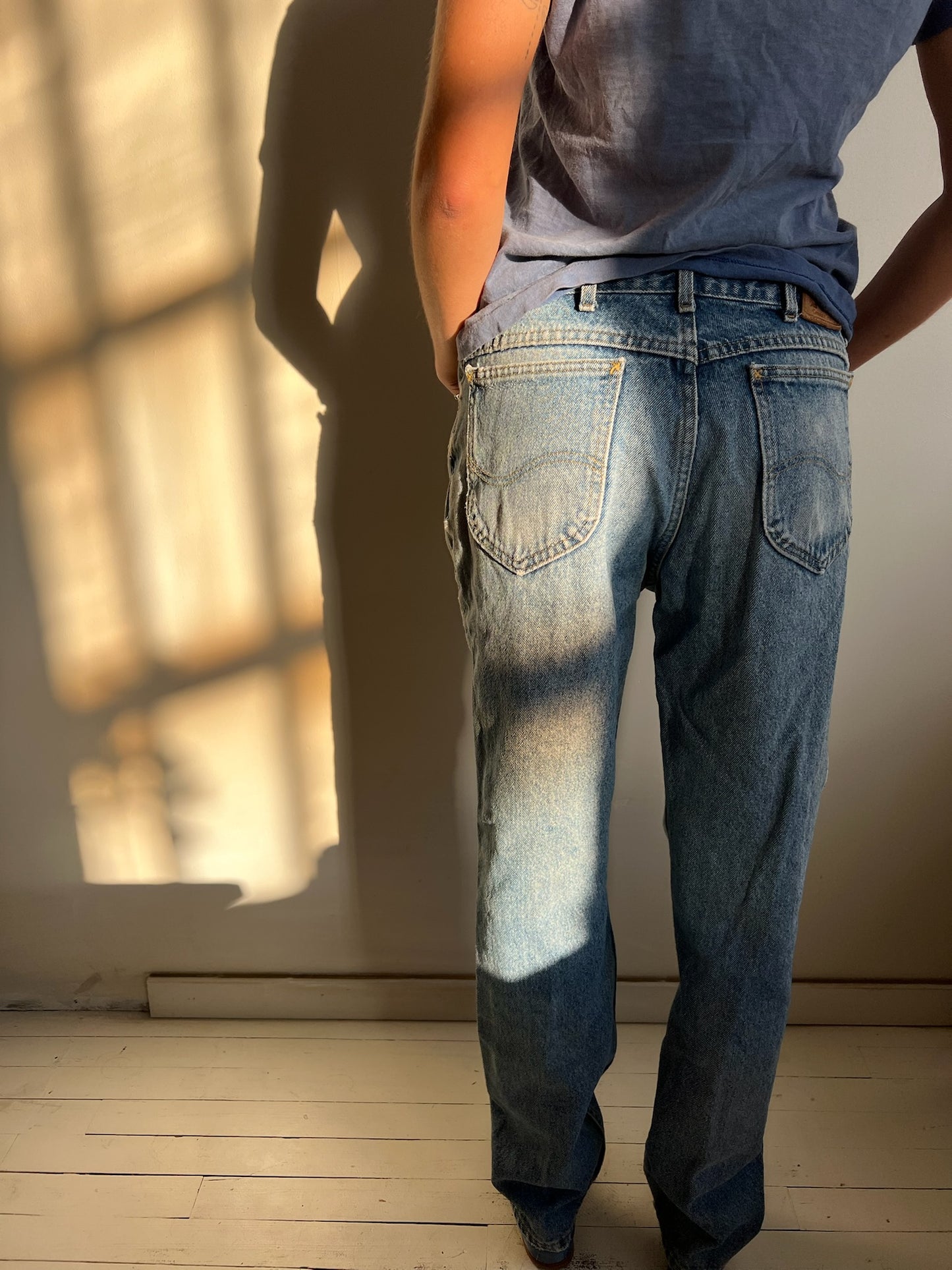 Medium Wash Mended Lee Jeans