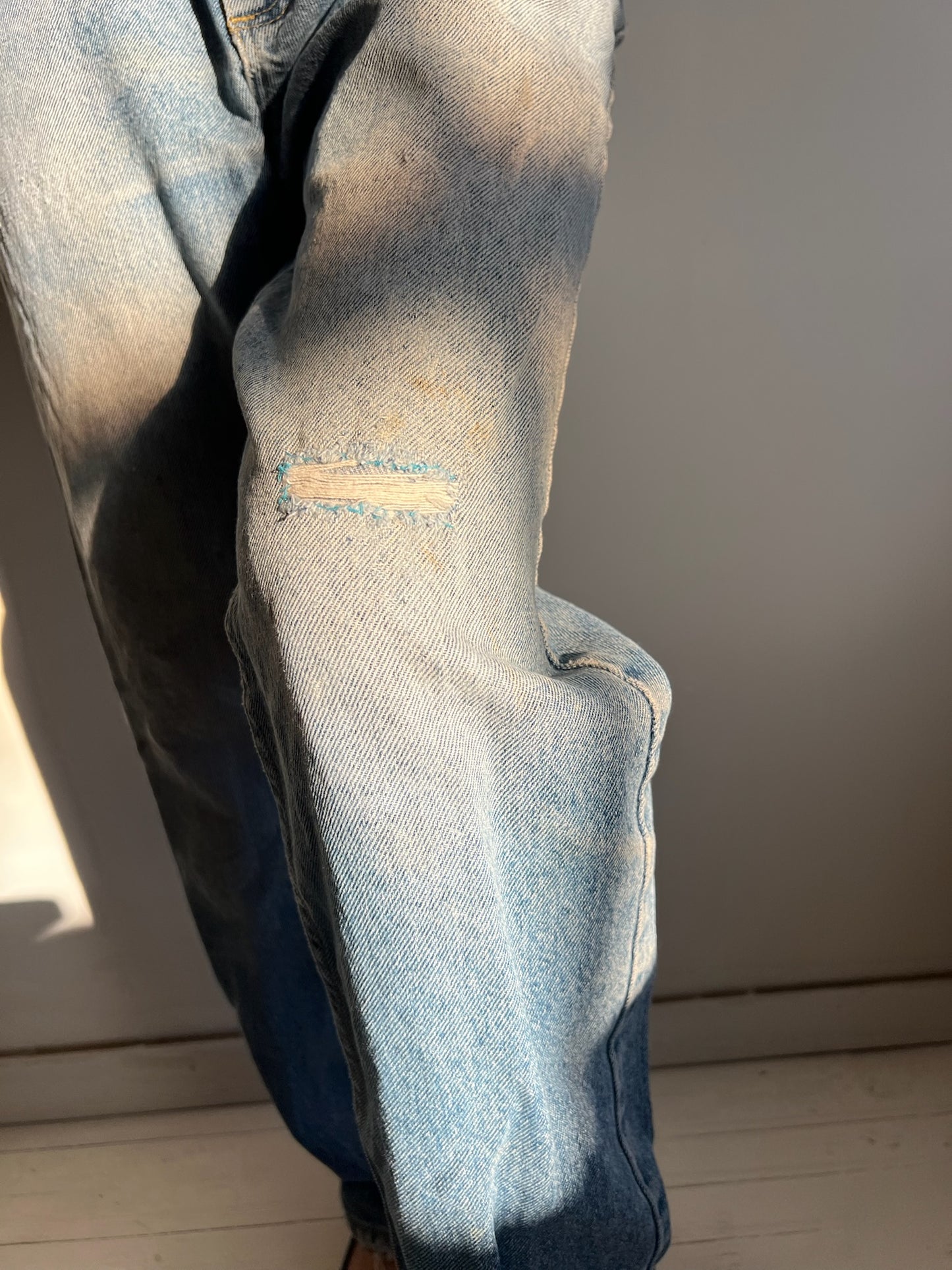 Medium Wash Mended Lee Jeans