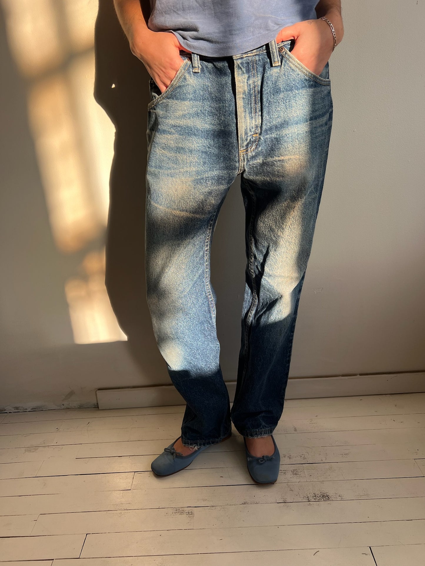 Dark Wash Faded Lee Denim
