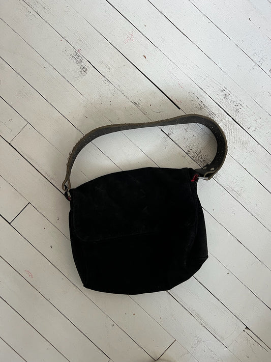 Kelley Black Studded Suede Handbag