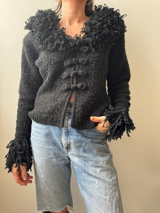 90s Black Funky Cardigan