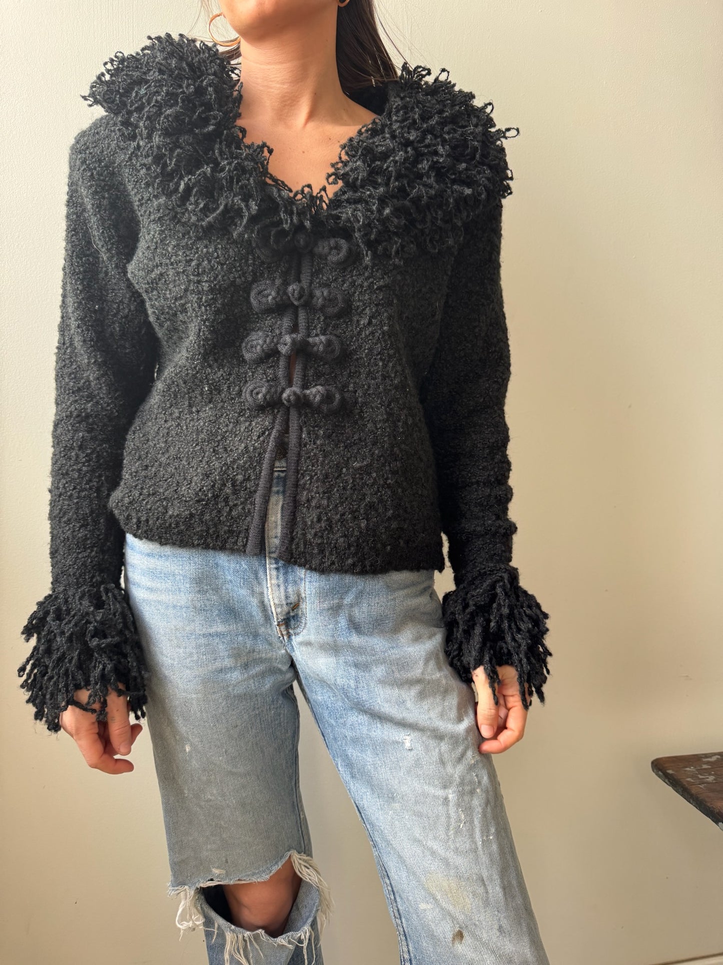 90s Black Funky Cardigan