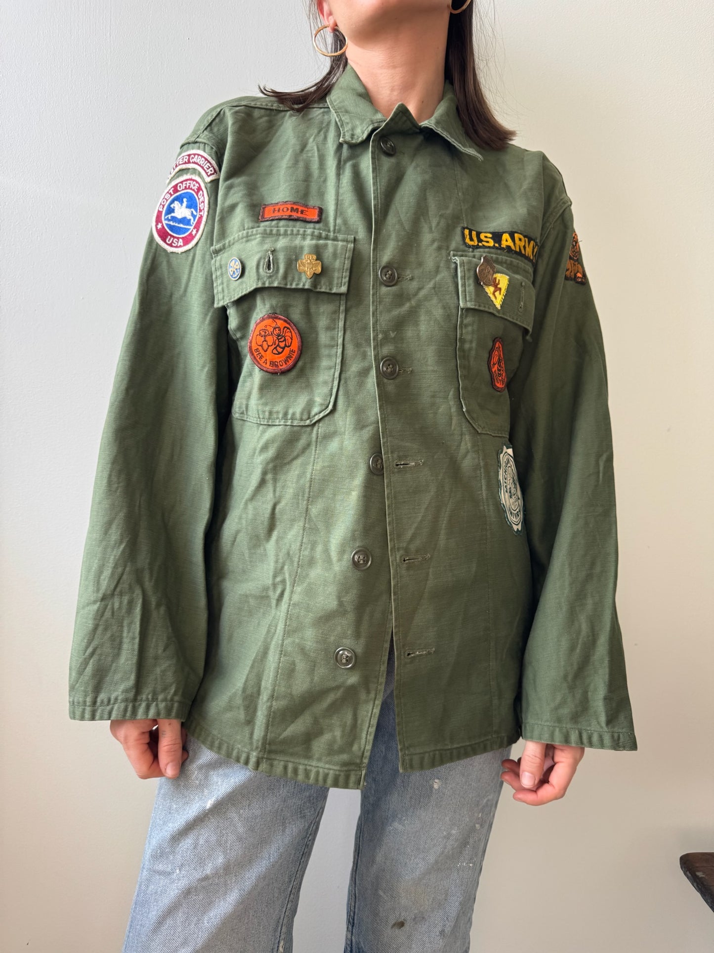 Military Patched Button Up