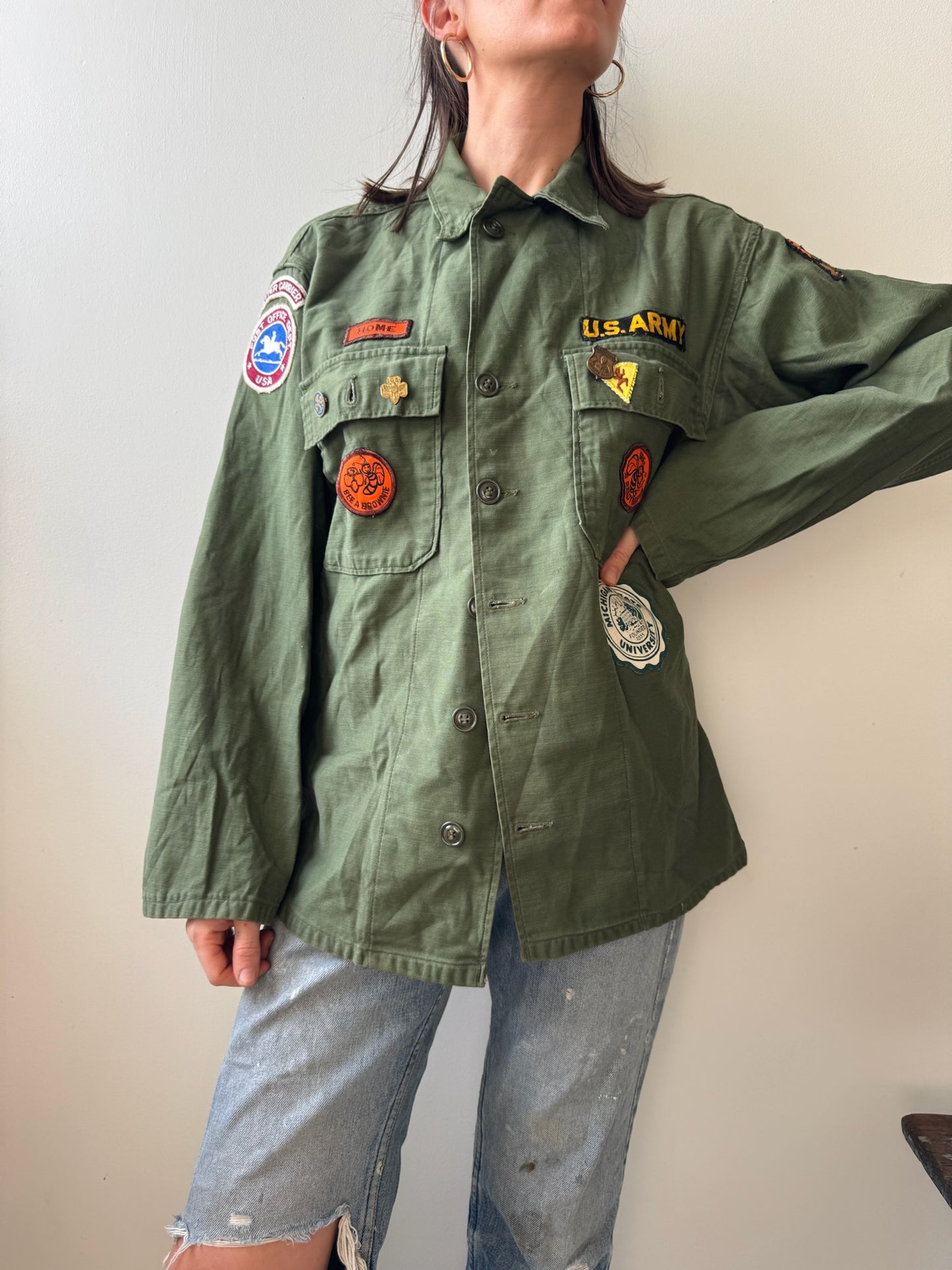 Military Patched Button Up