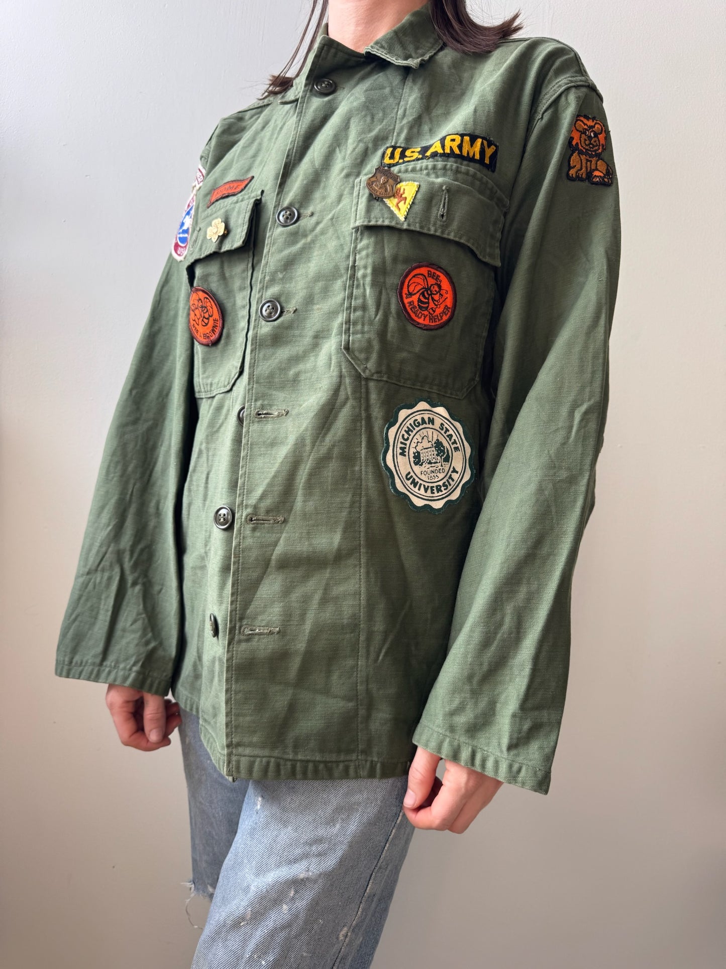 Military Patched Button Up