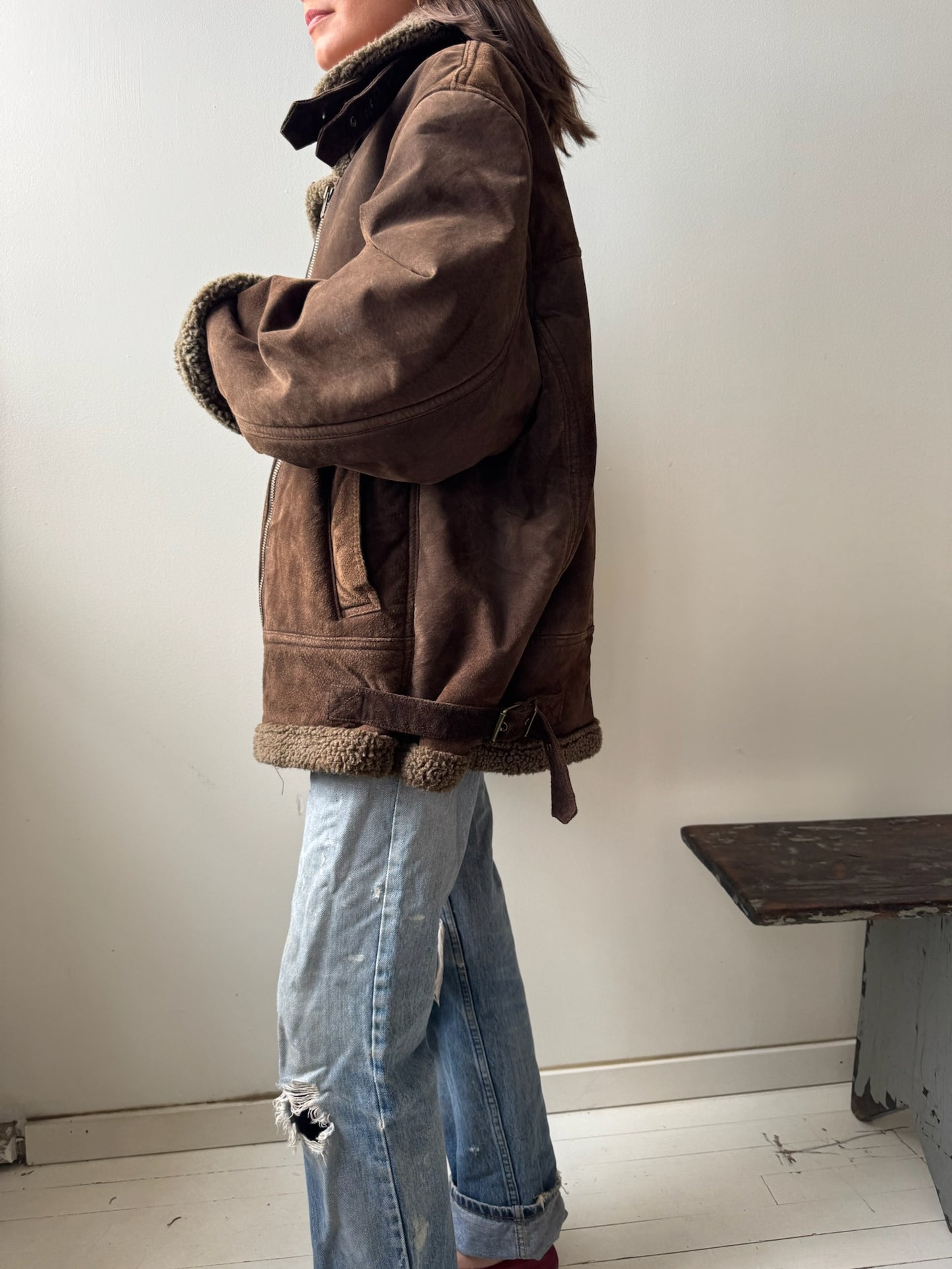 Chocolate Brown Shearling Jacket