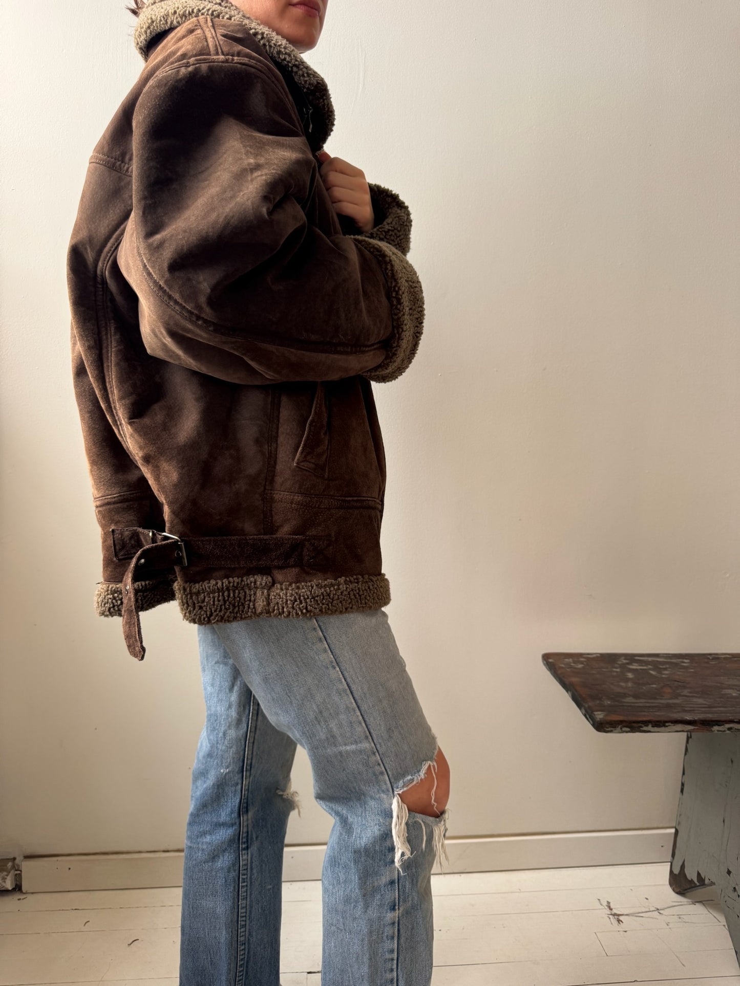 Chocolate Brown Shearling Jacket