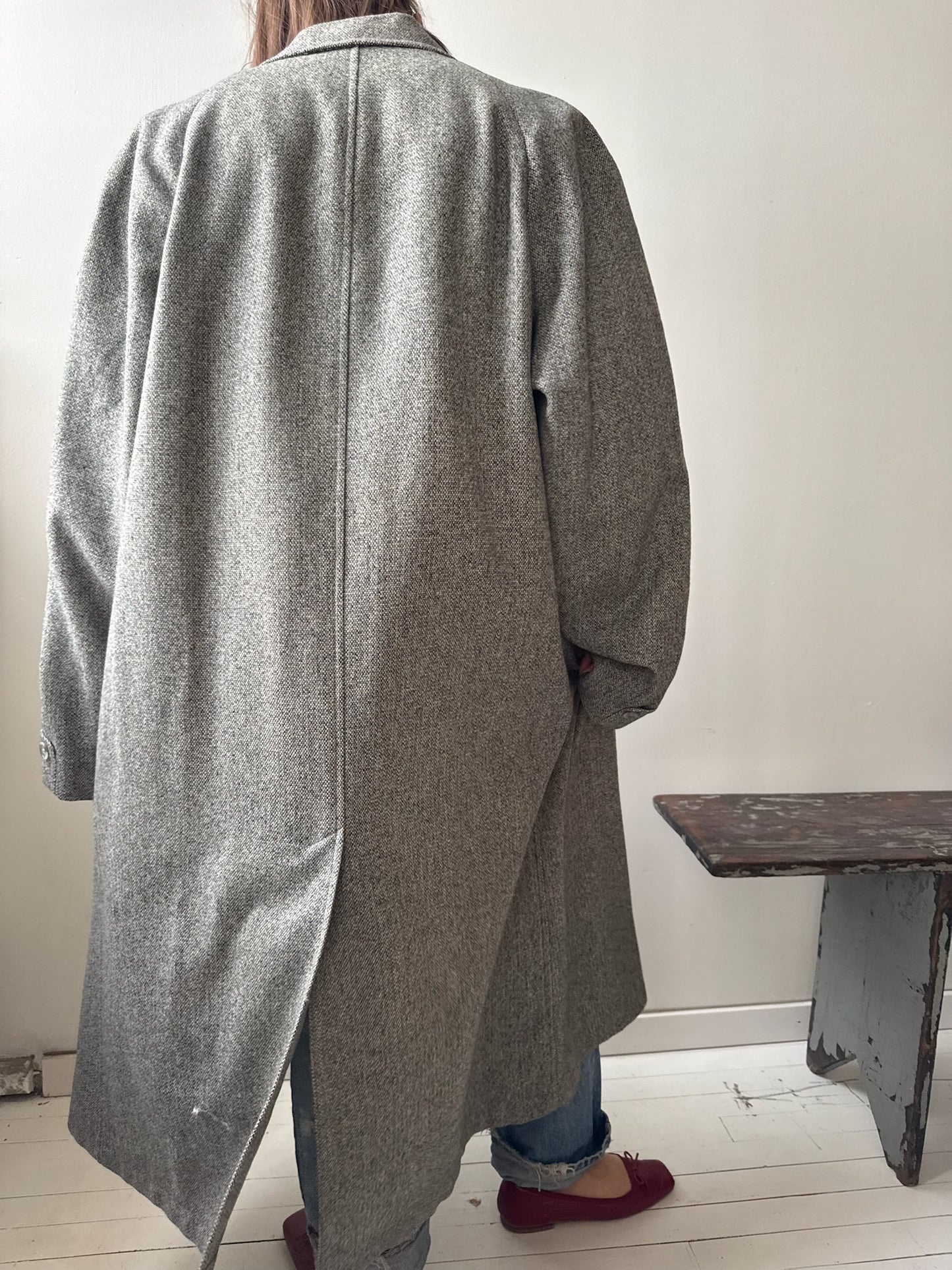Salt and Pepper Wool Trenchcoat