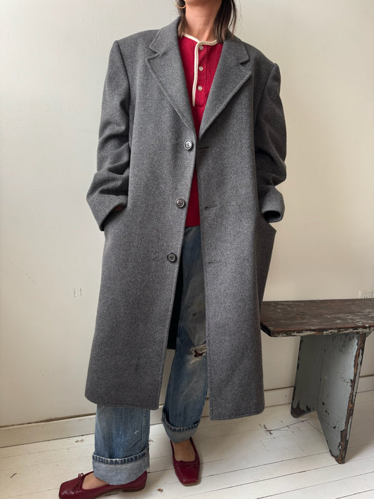 Grey Wool Trench Coat