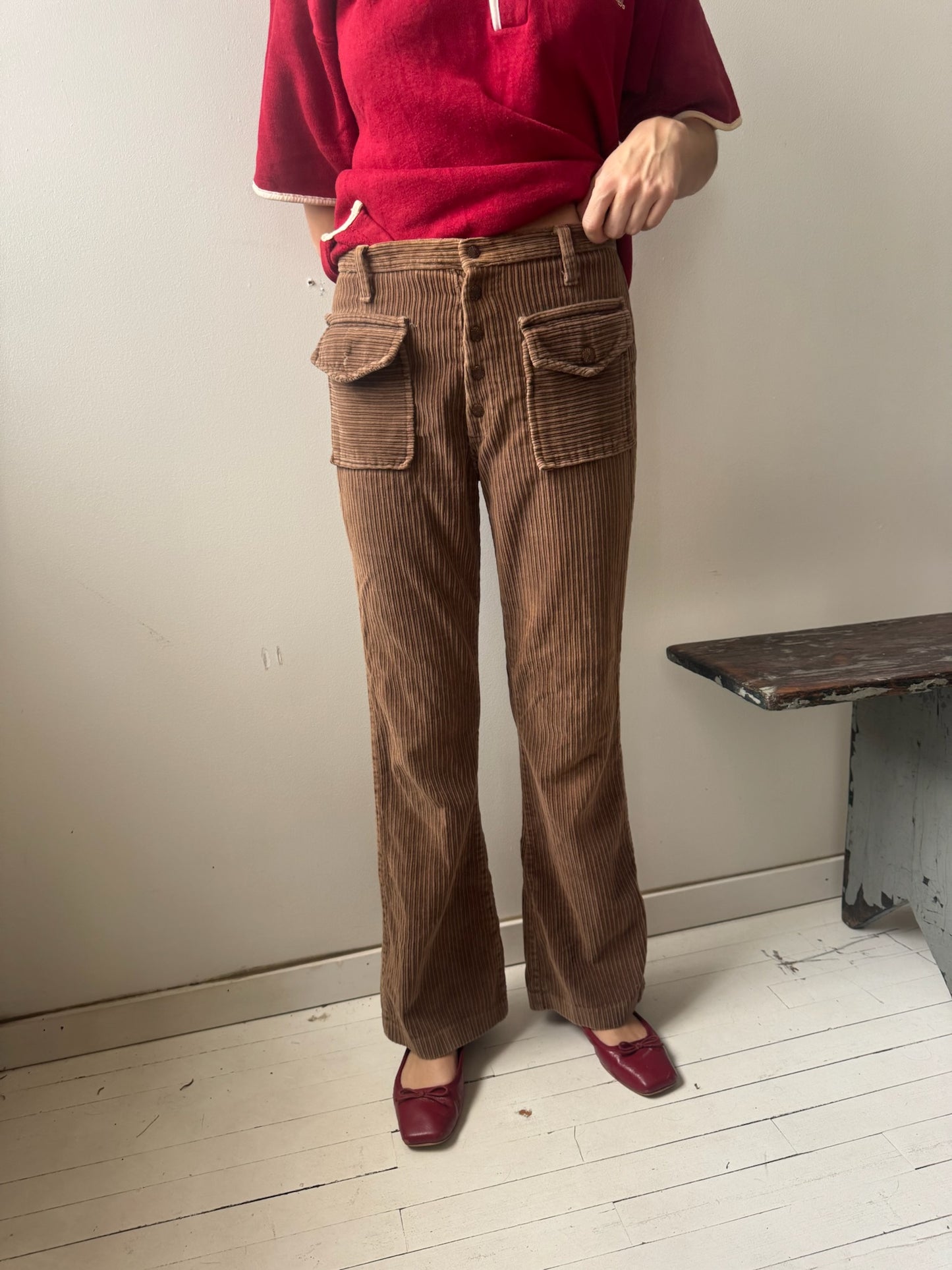 Brown Corduroy Flares