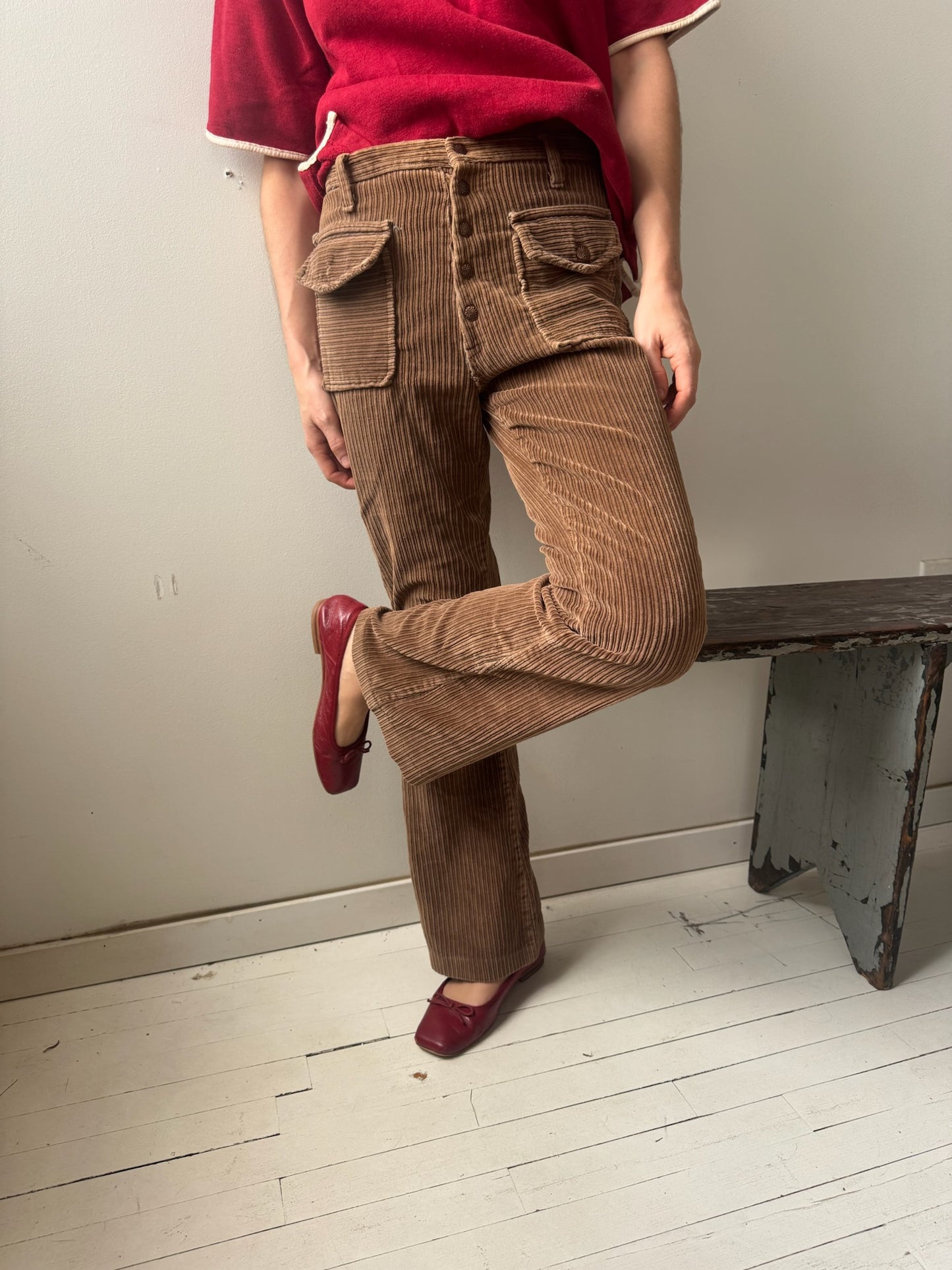 Brown Corduroy Flares