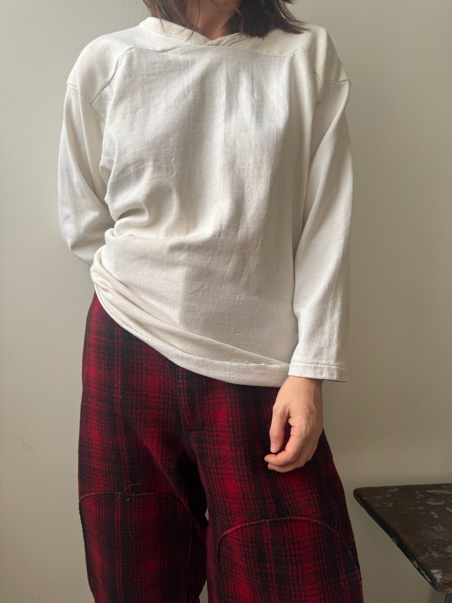 White Worn Cotton Football Jersey