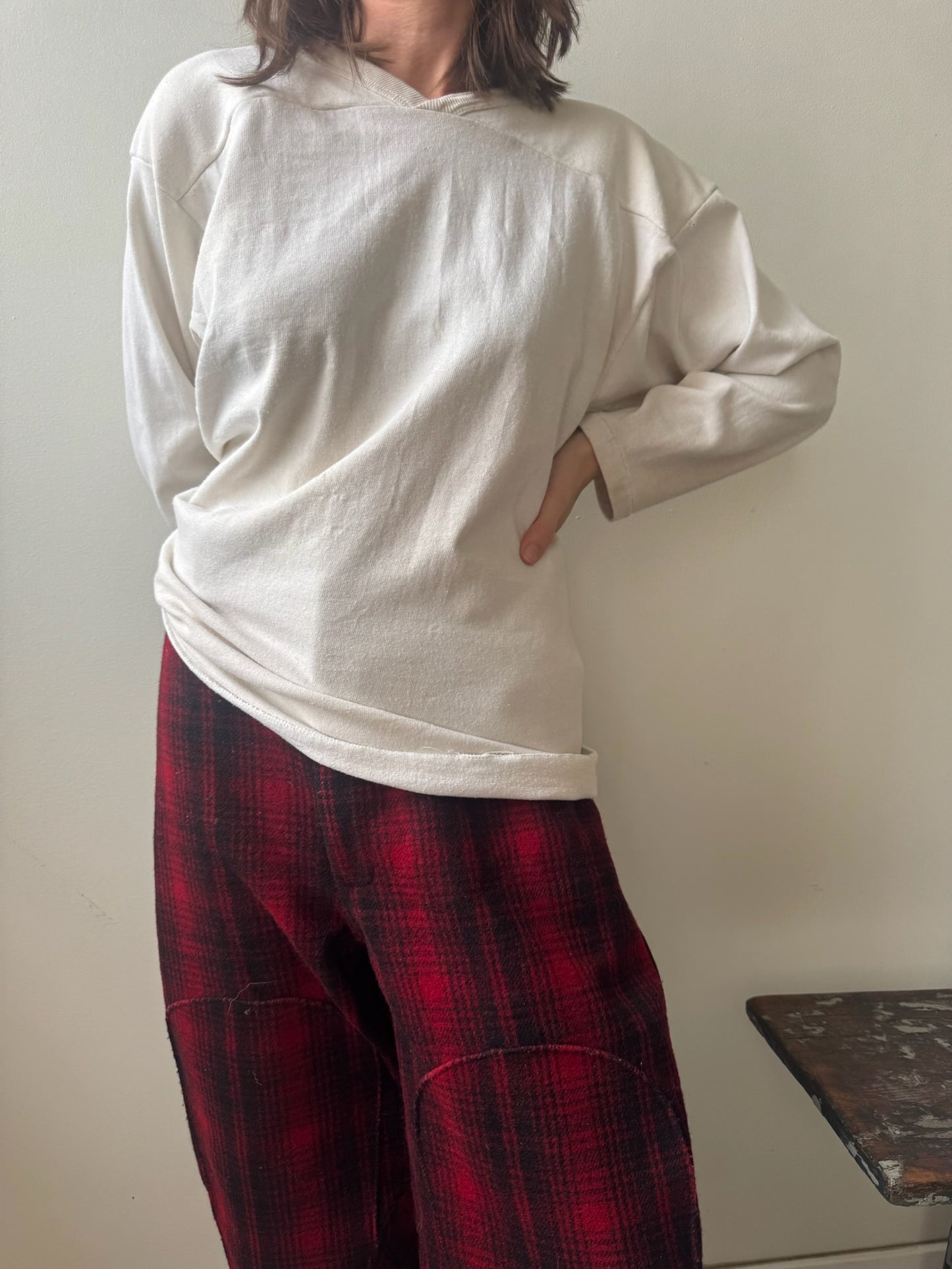 White Worn Cotton Football Jersey