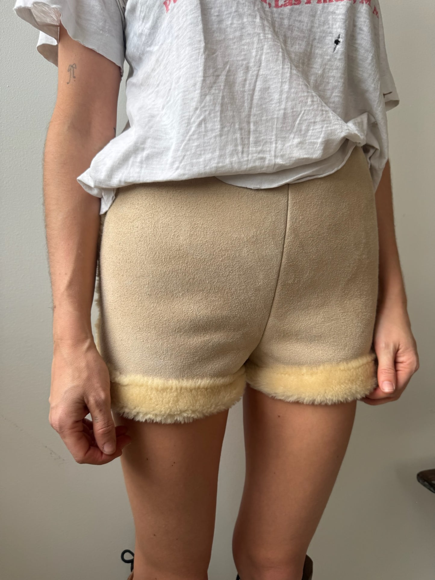 Shearling Micro Shorts