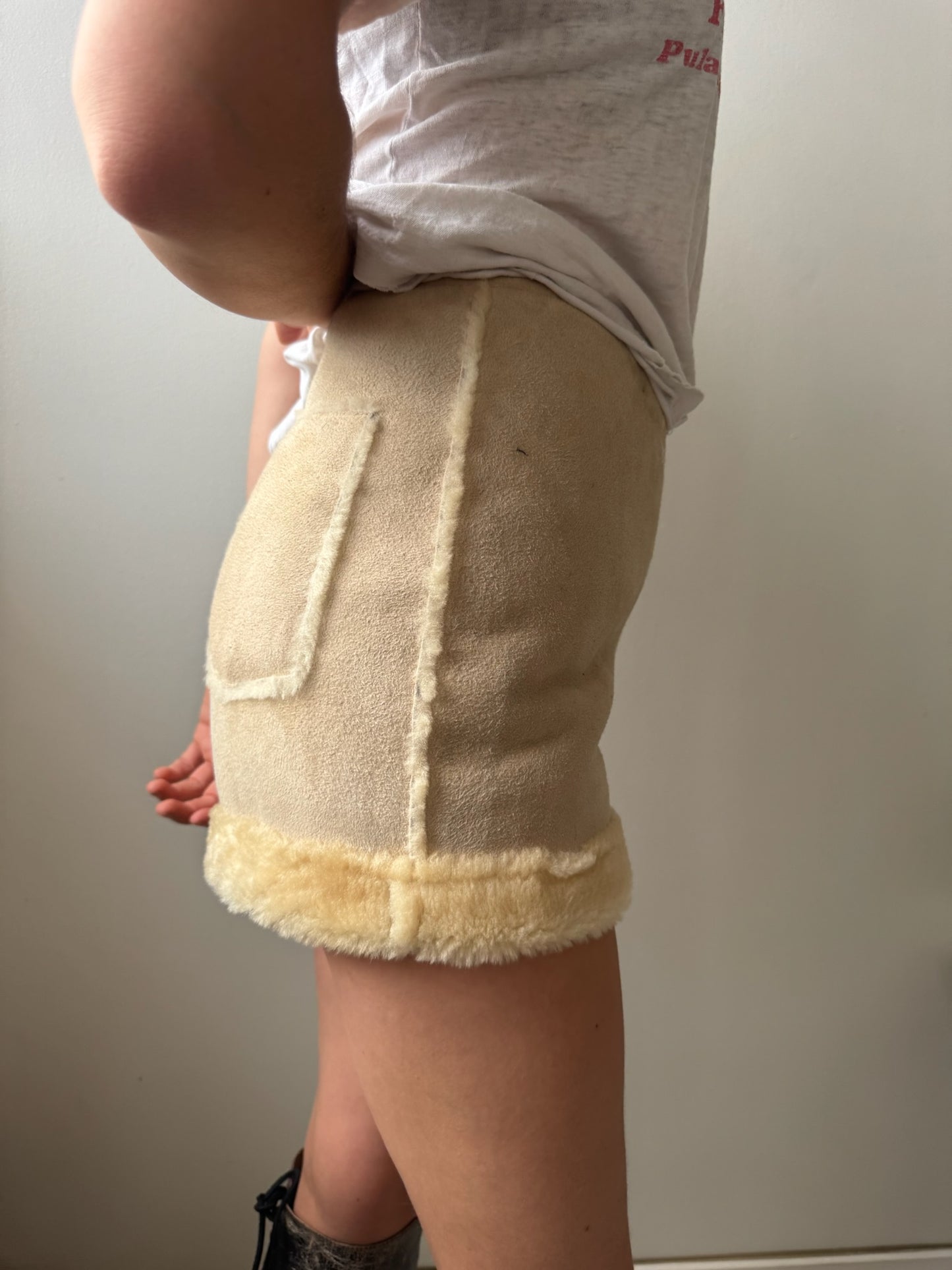 Shearling Micro Shorts