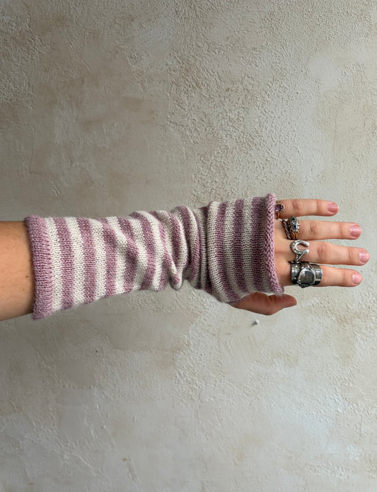 Long 100% Alpaca Stripe Mittens by Samantha Holmes