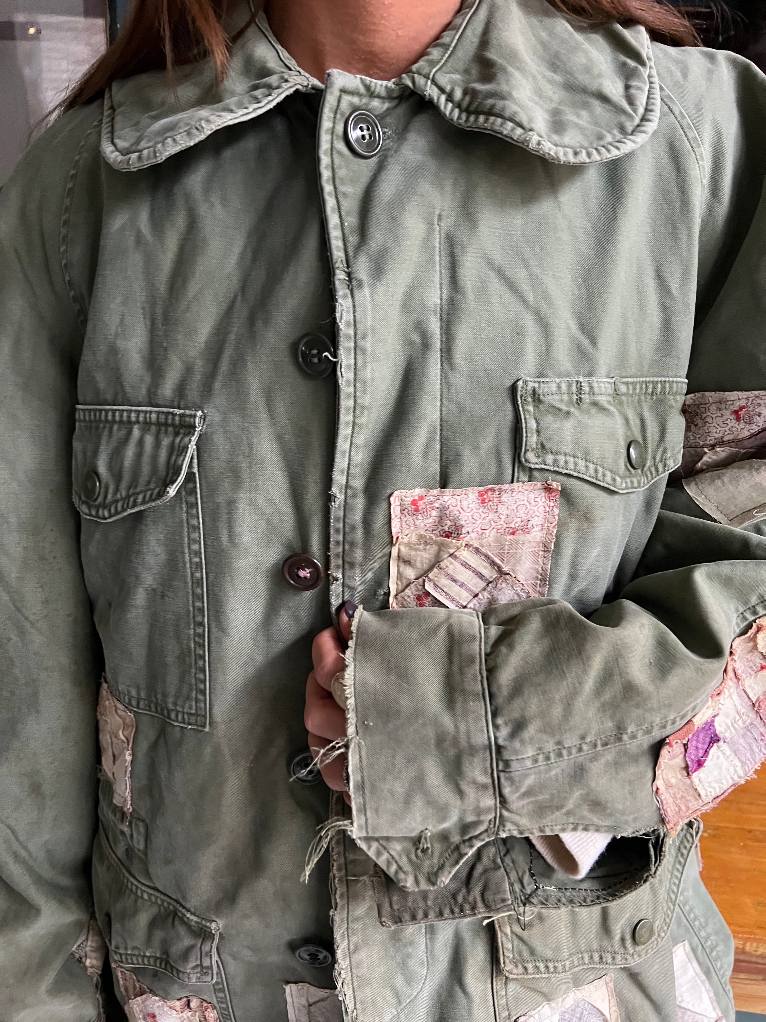 Reworked Green Military Jacket
