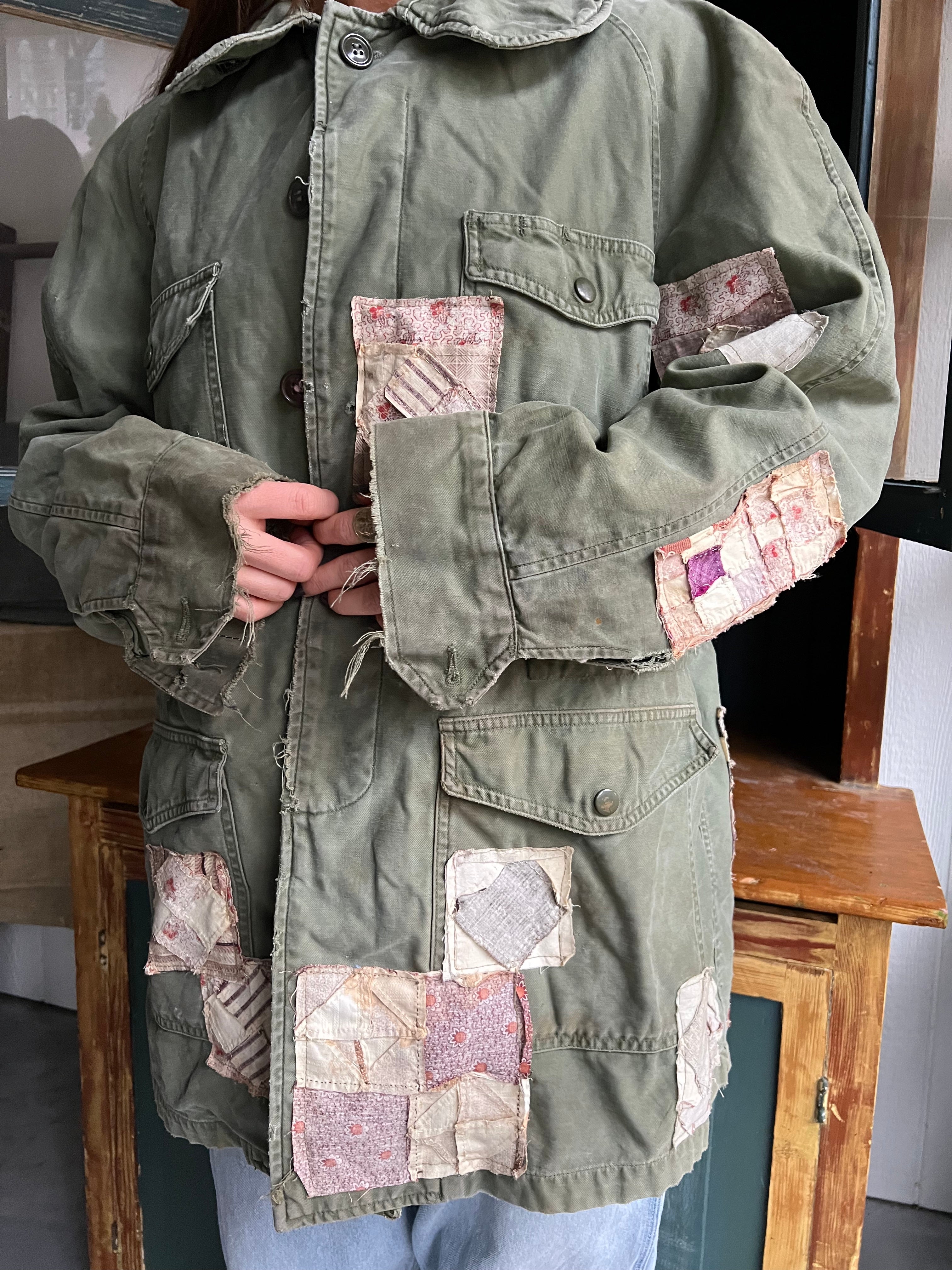 Reworked Green Military Jacket