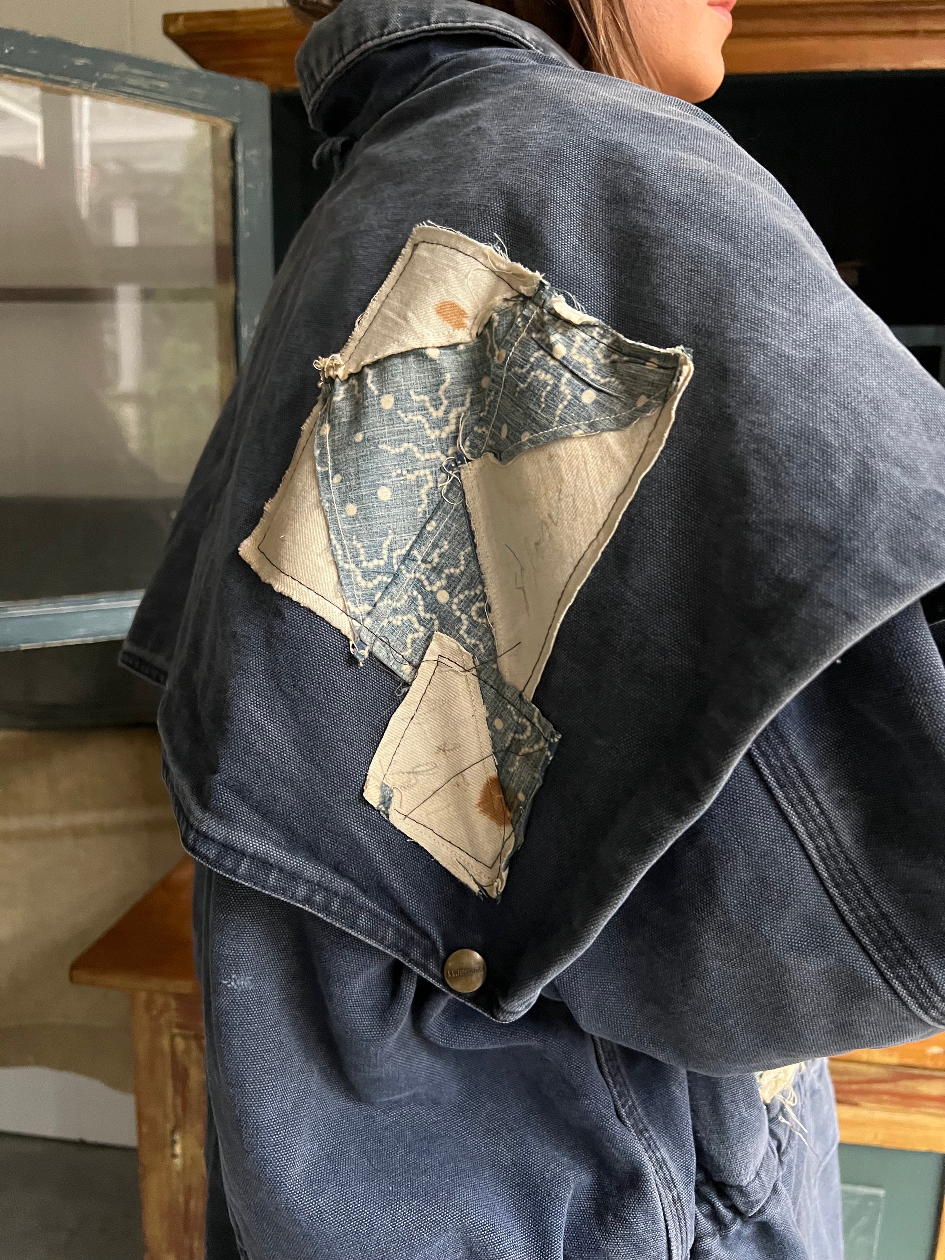 Reworked Faded Indigo Carhartt Jacket